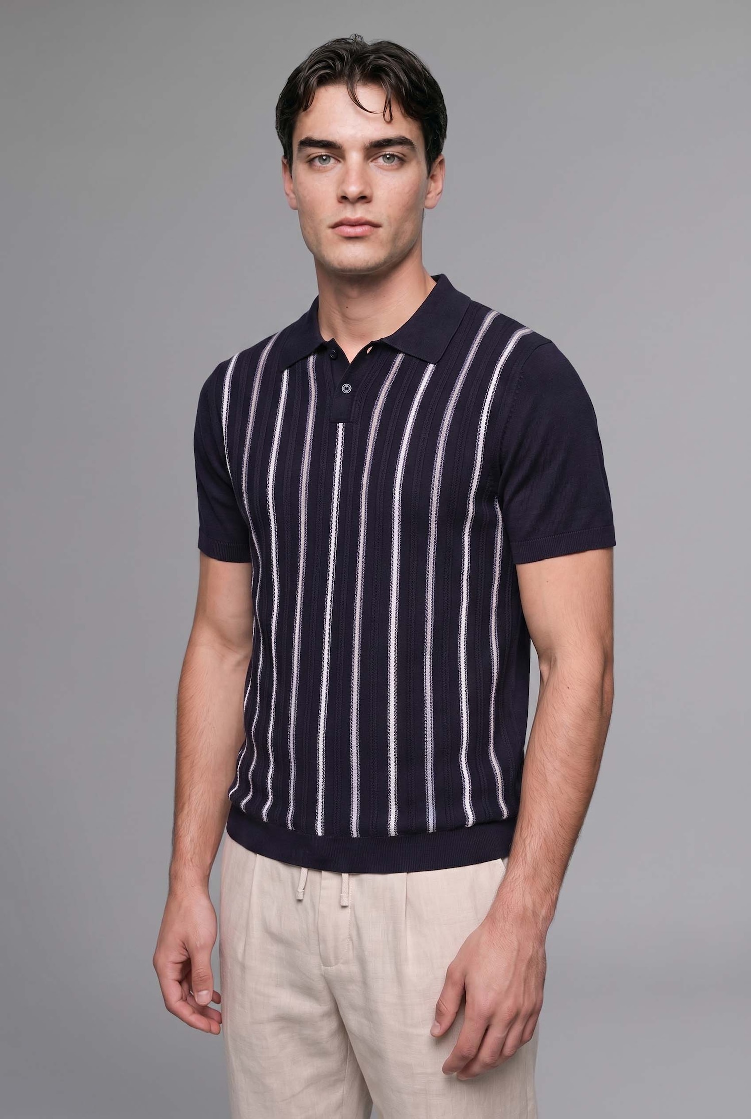 DeFacto Standart Fit Çizgili Triko Polo