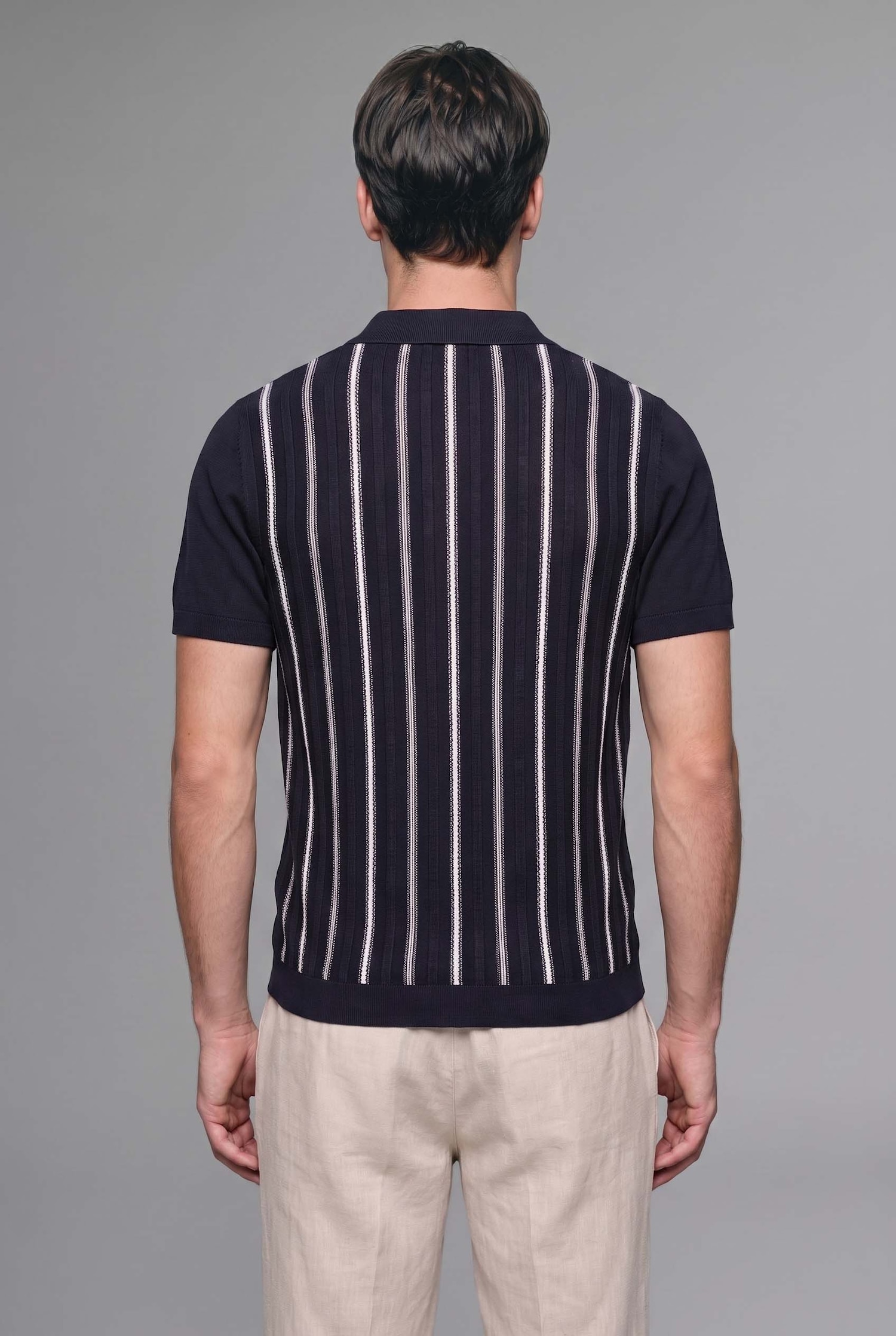 DeFacto Standart Fit Çizgili Triko Polo görsel 5