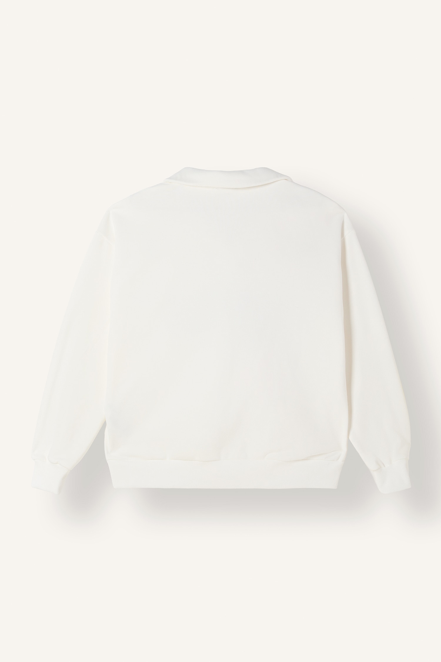 DeFacto Relax Fit Polo Yaka Baskılı Sweatshirt görsel 2