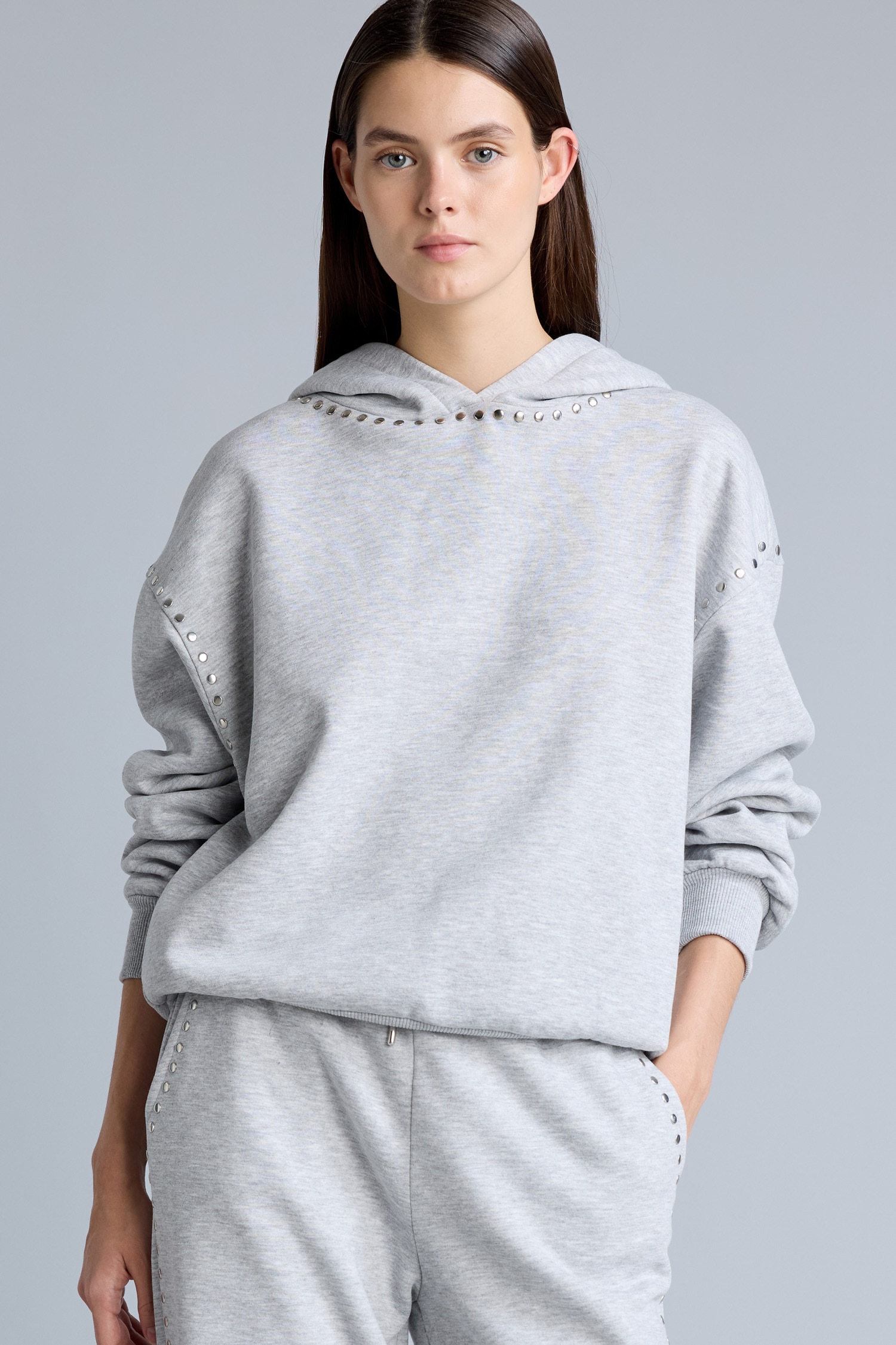 DeFacto Boxy Fıt Kapüşonlu İşlemeli Sweatshirt