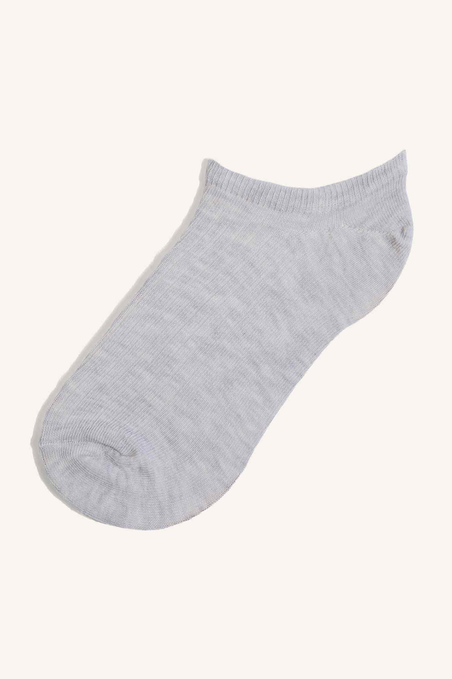 DeFacto Kadın Çiçekli Görünmez 7'li Pamuklu Sneaker Çorap görsel 5
