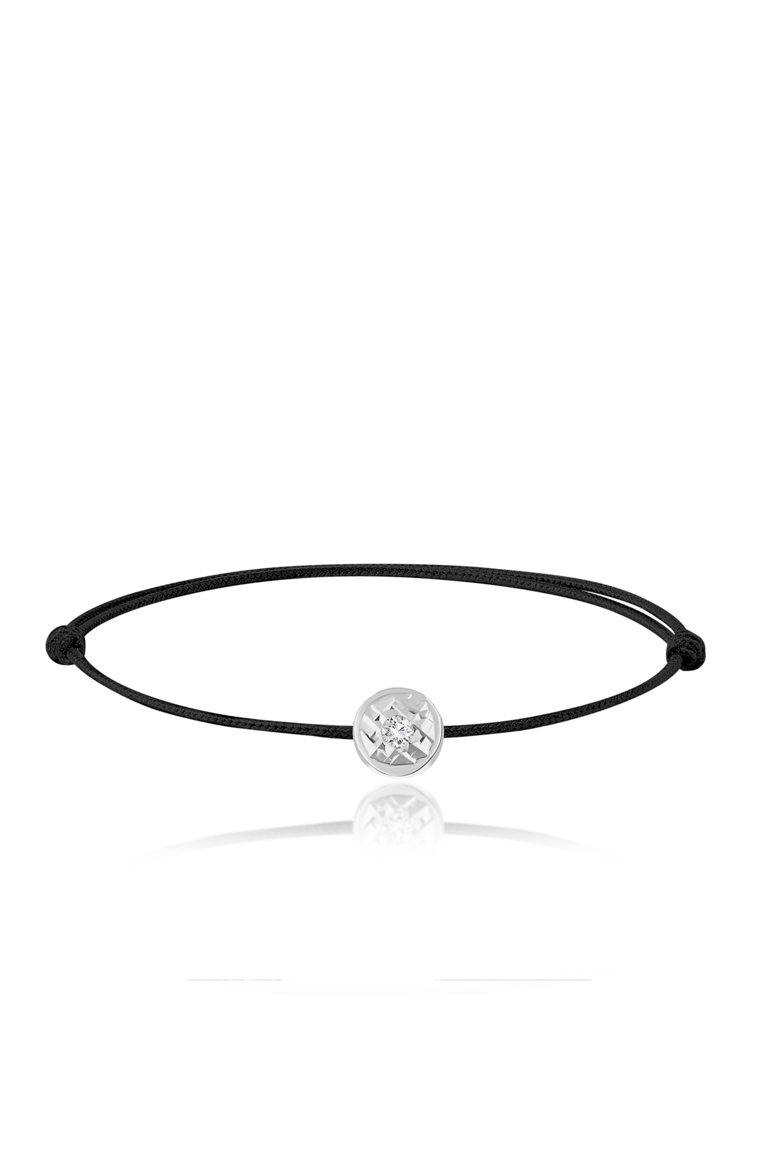 DeFacto 0,03 Karat Siyah İpli Pırlanta Bileklik görsel 3