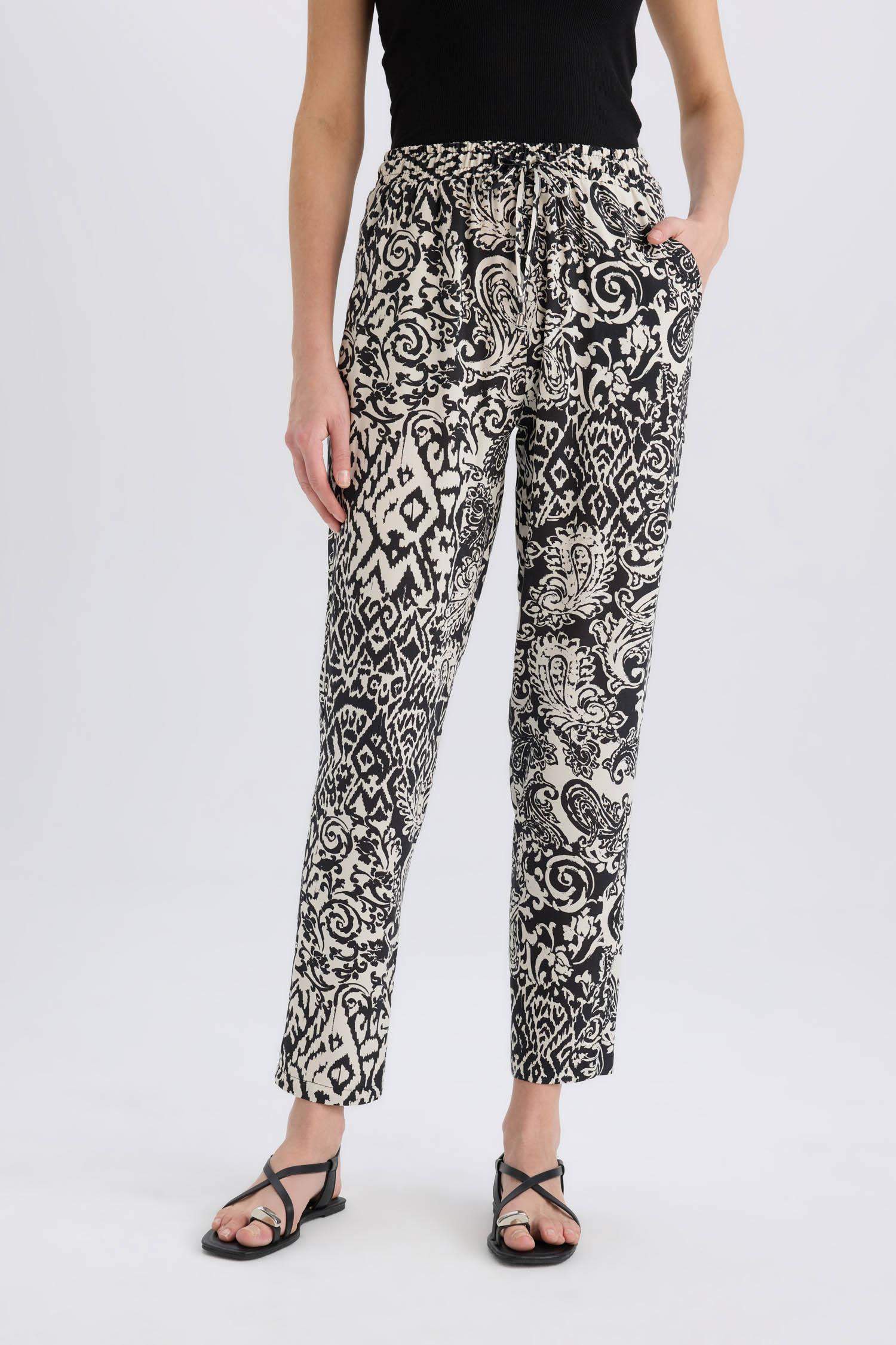 Pantalon Harem taille haute en viscose avec poches