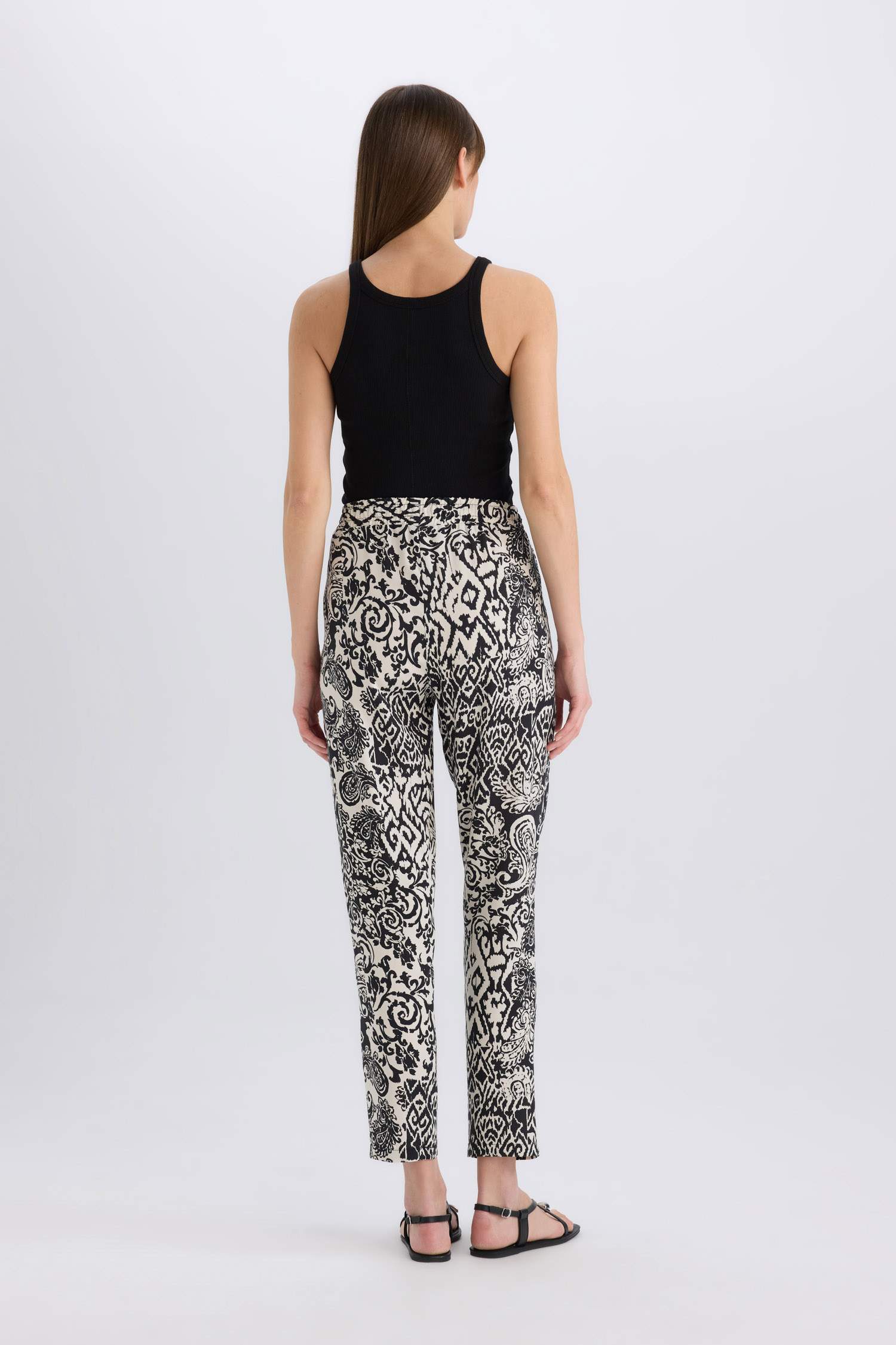 Pantalon Harem taille haute en viscose avec poches