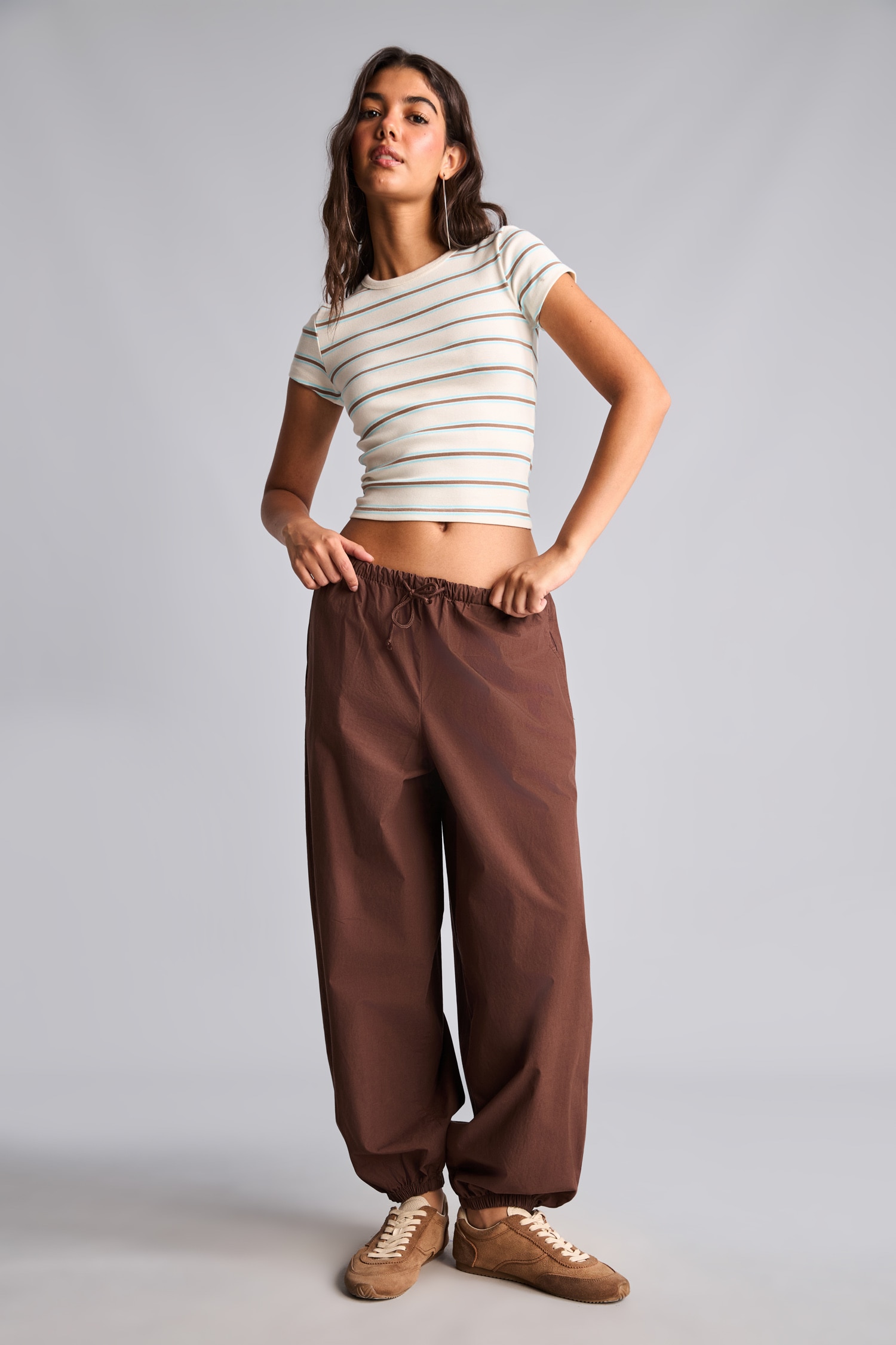 DeFacto %100 Pamuk Balloon Fit Poplin Pantolon görsel 4