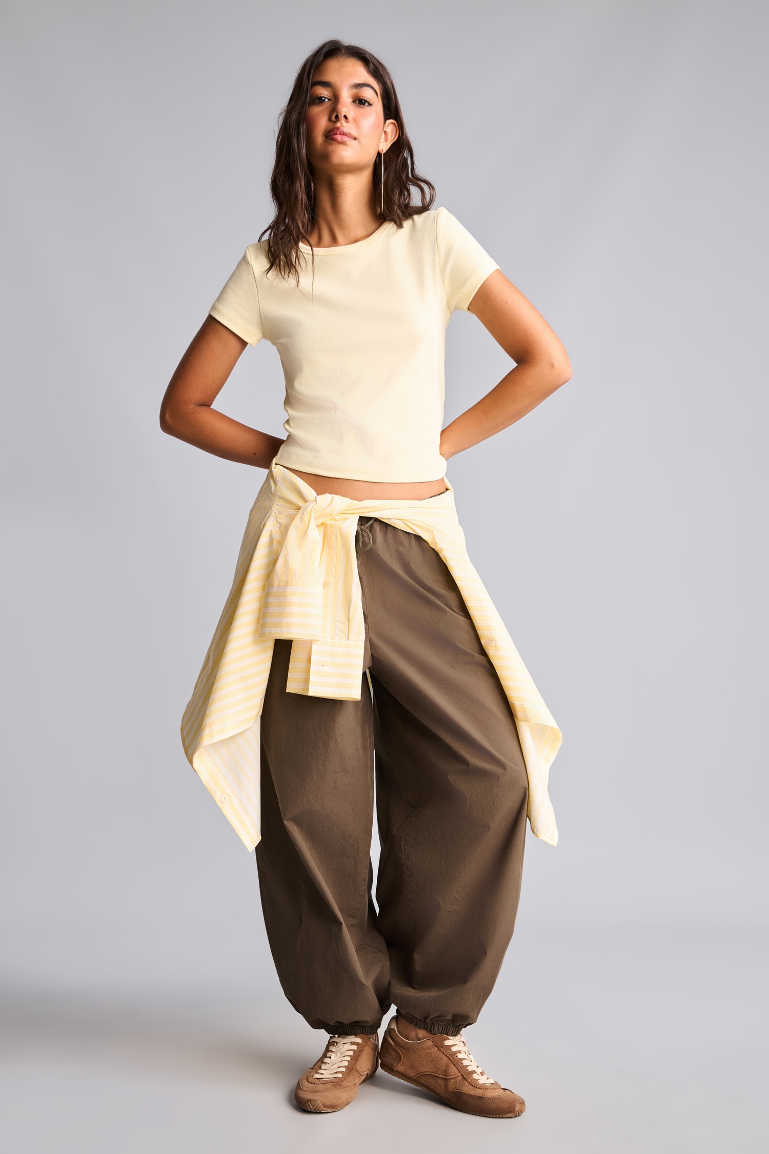 DeFacto %100 Pamuk Balloon Fit Poplin Pantolon