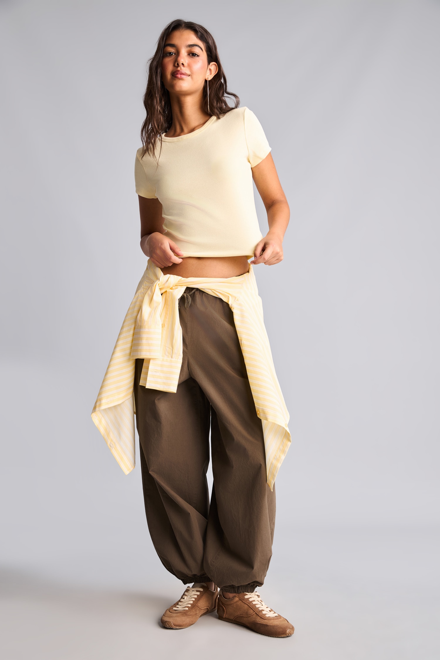 DeFacto %100 Pamuk Balloon Fit Poplin Pantolon görsel 3