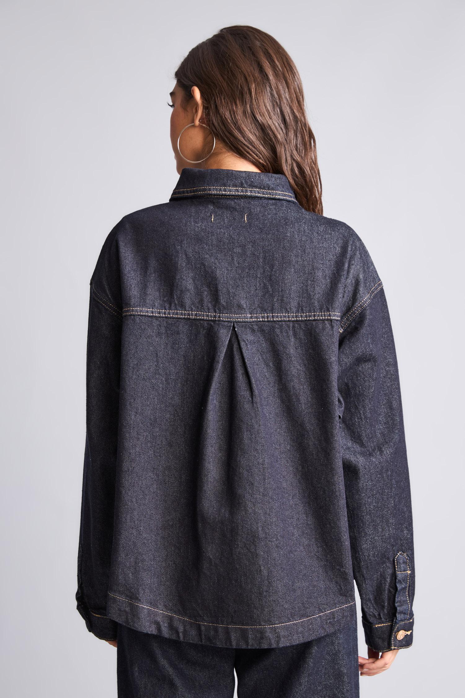 DeFacto %100 Pamuk Oversize Jean Ceket görsel 8