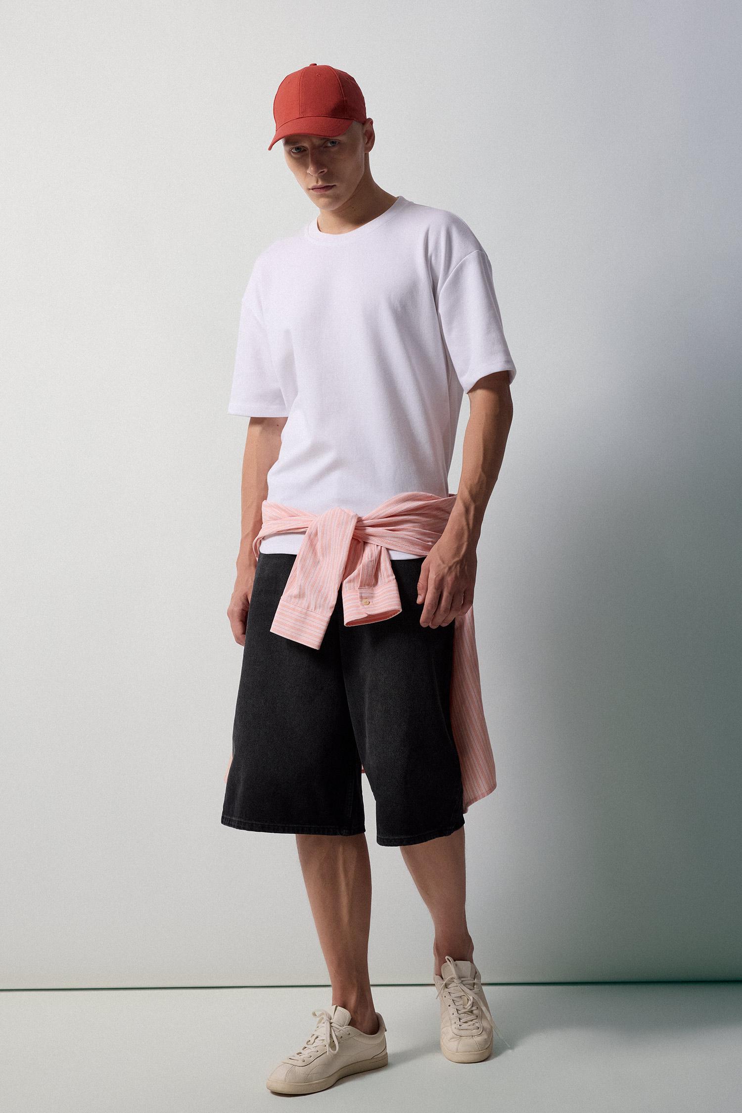 DeFacto %100 Pamuk Süper Baggy Fit Bermuda Şort