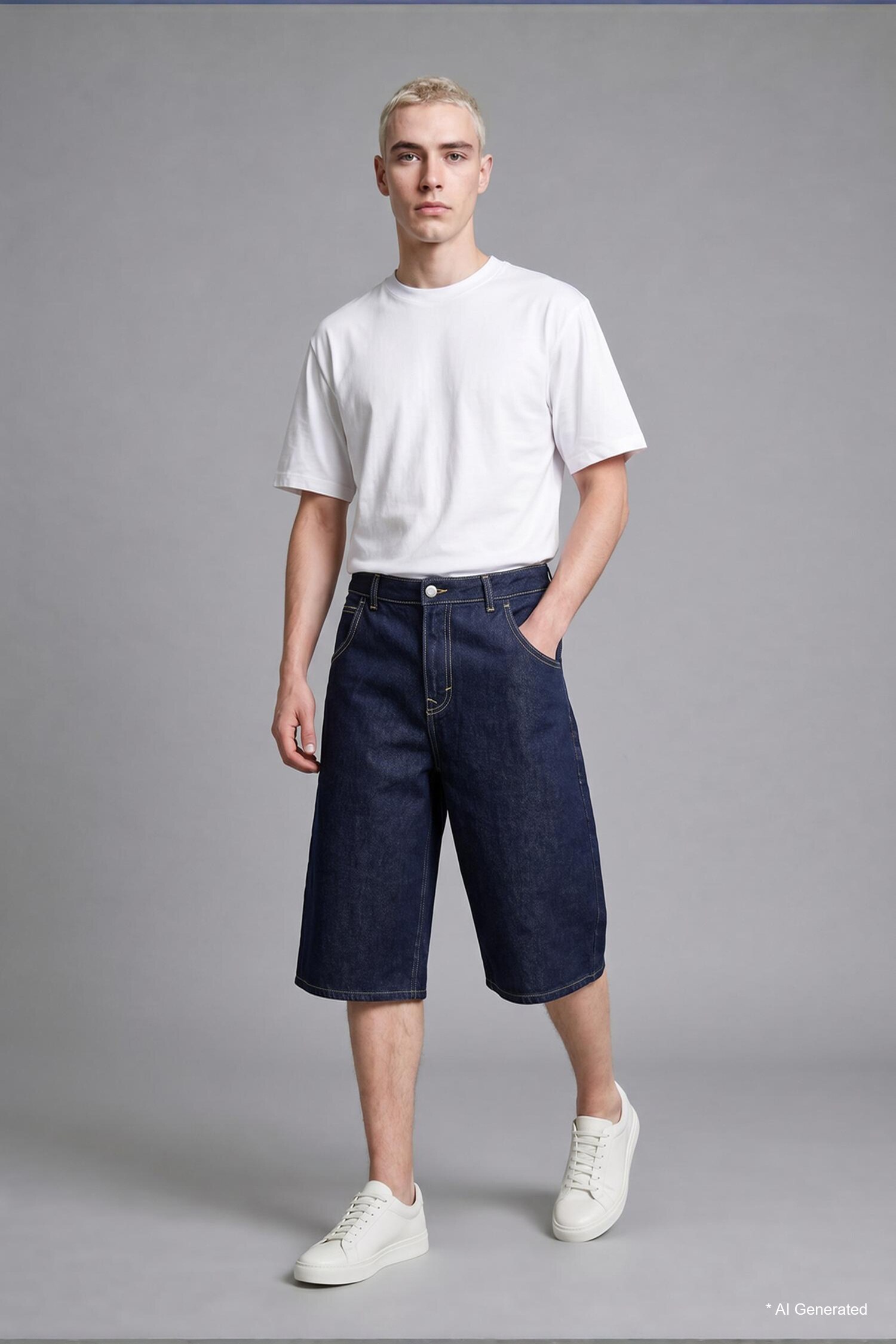 DeFacto %100 Pamuk Süper Baggy Fit Bermuda Jean Şort