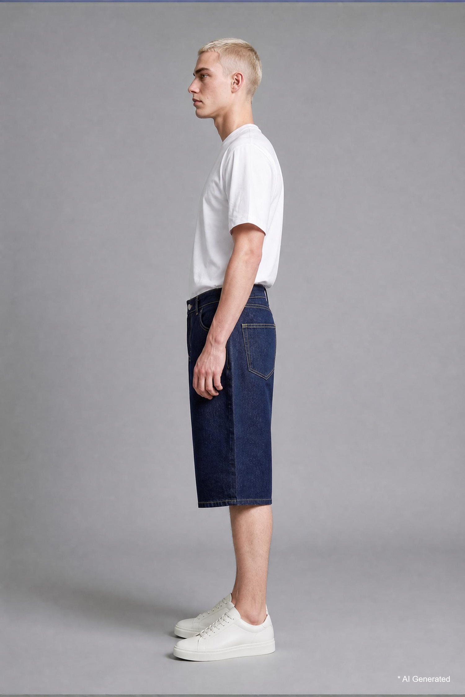 DeFacto %100 Pamuk Süper Baggy Fit Bermuda Jean Şort görsel 2