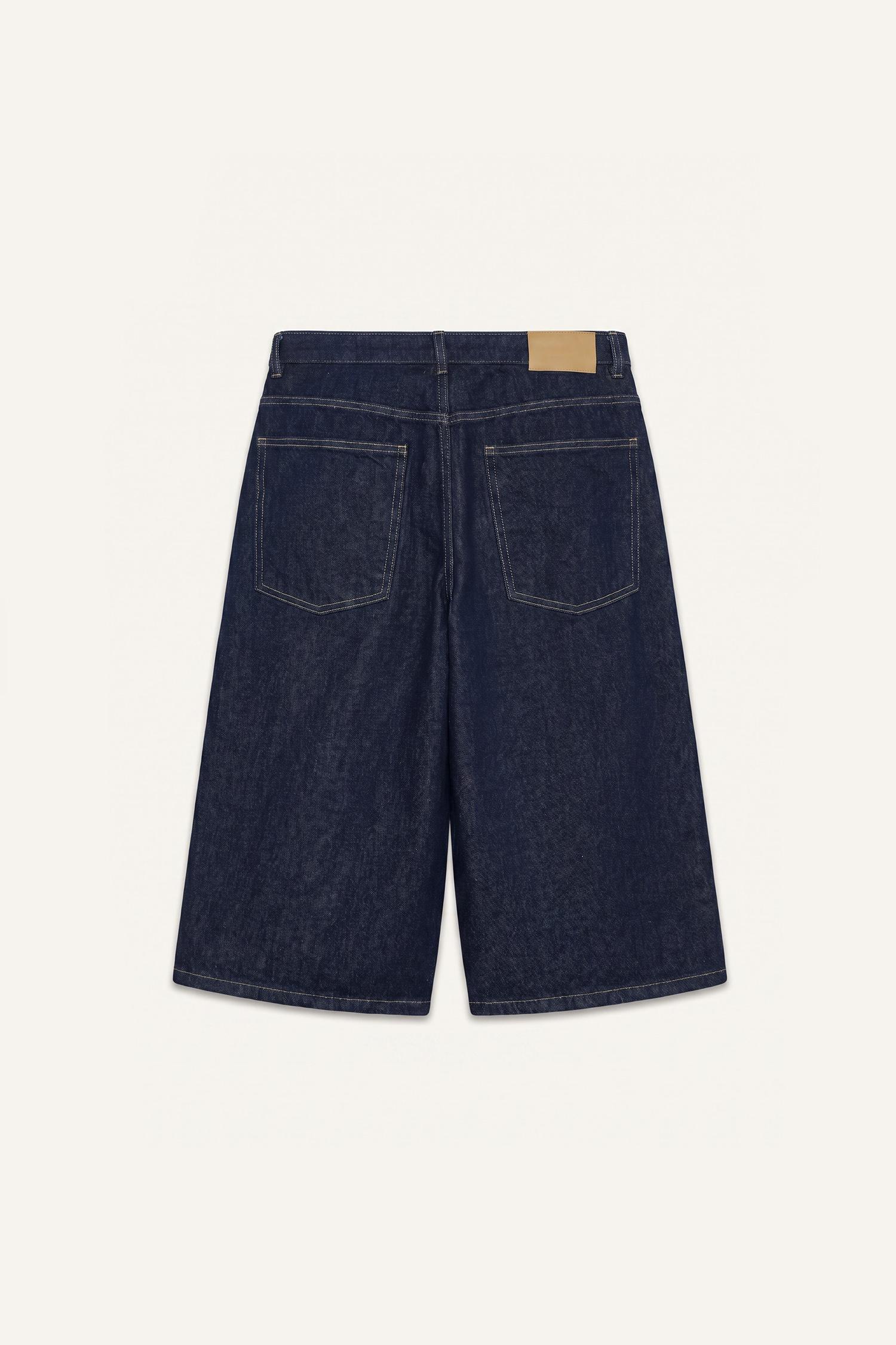 DeFacto %100 Pamuk Süper Baggy Fit Bermuda Jean Şort görsel 7