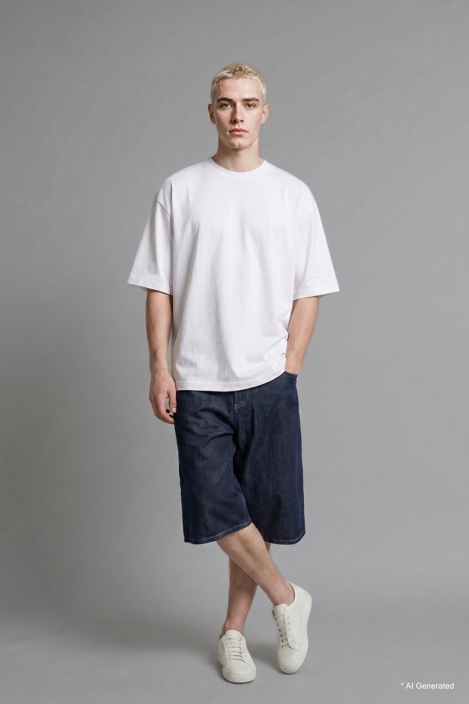 DeFacto %100 Pamuk Baggy Fit Bermuda Şort görsel 2