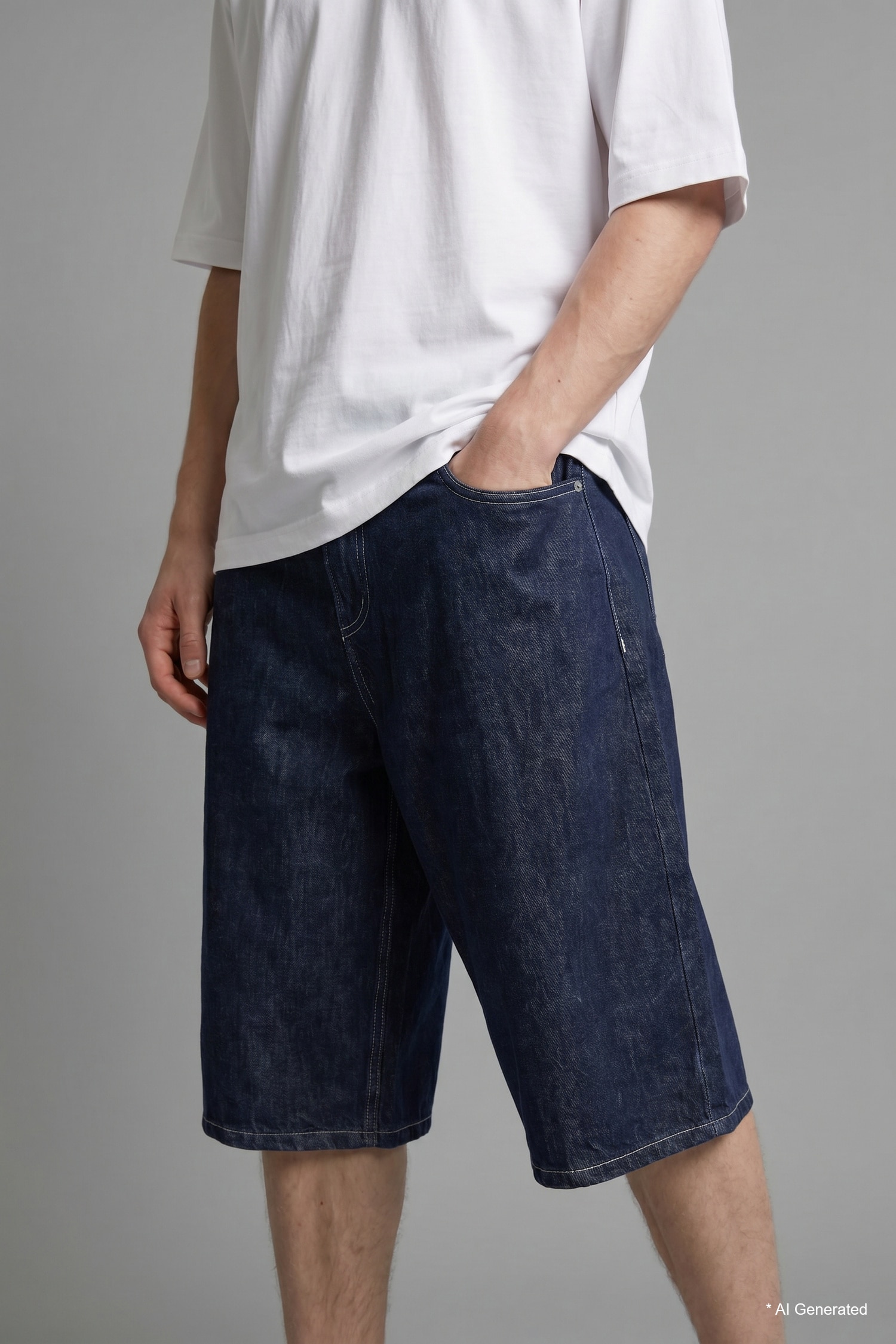 DeFacto %100 Pamuk Baggy Fit Bermuda Şort görsel 5