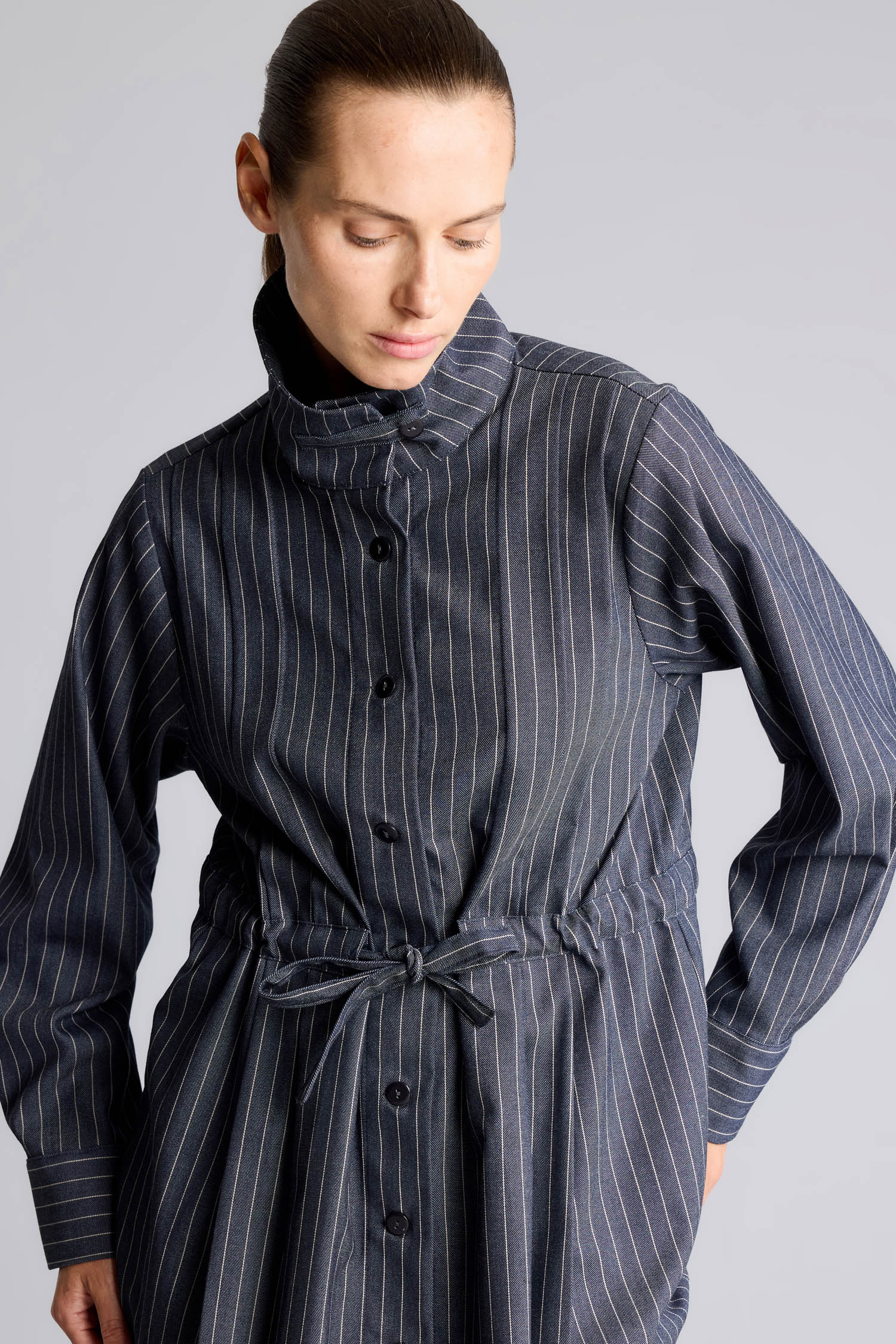 DeFacto Regular Fit Çizgili Bağcıklı Tunik