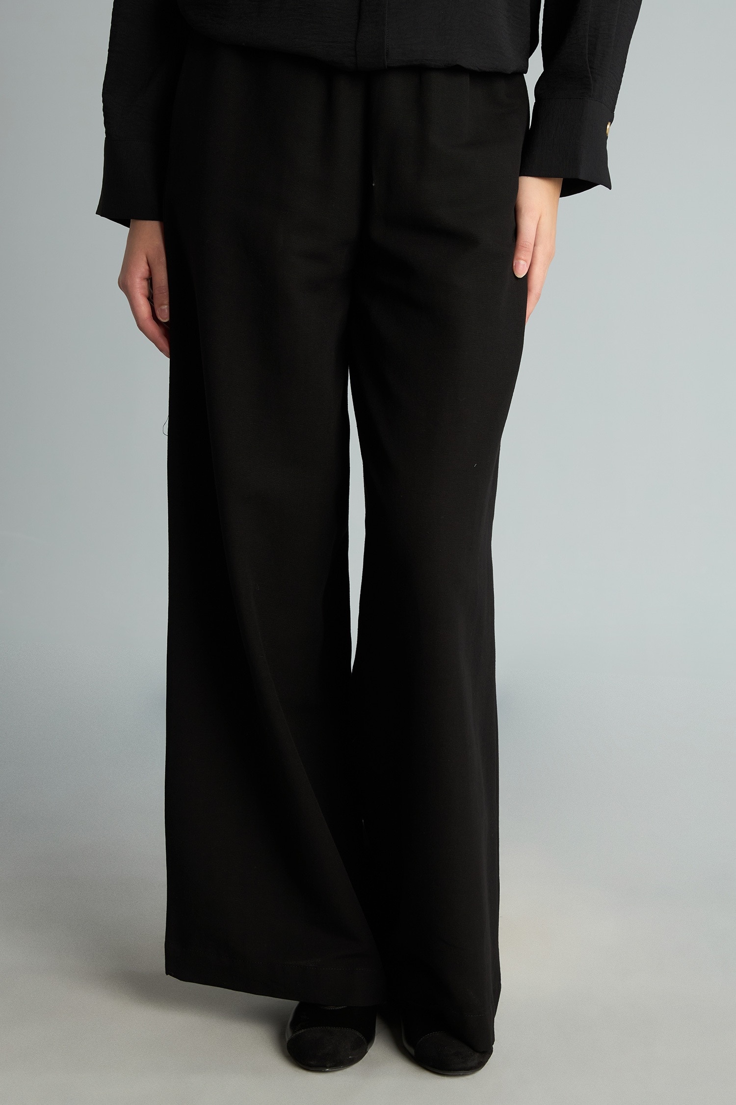 DeFacto Wide Leg Keten Karışımlı Pantolon görsel 2