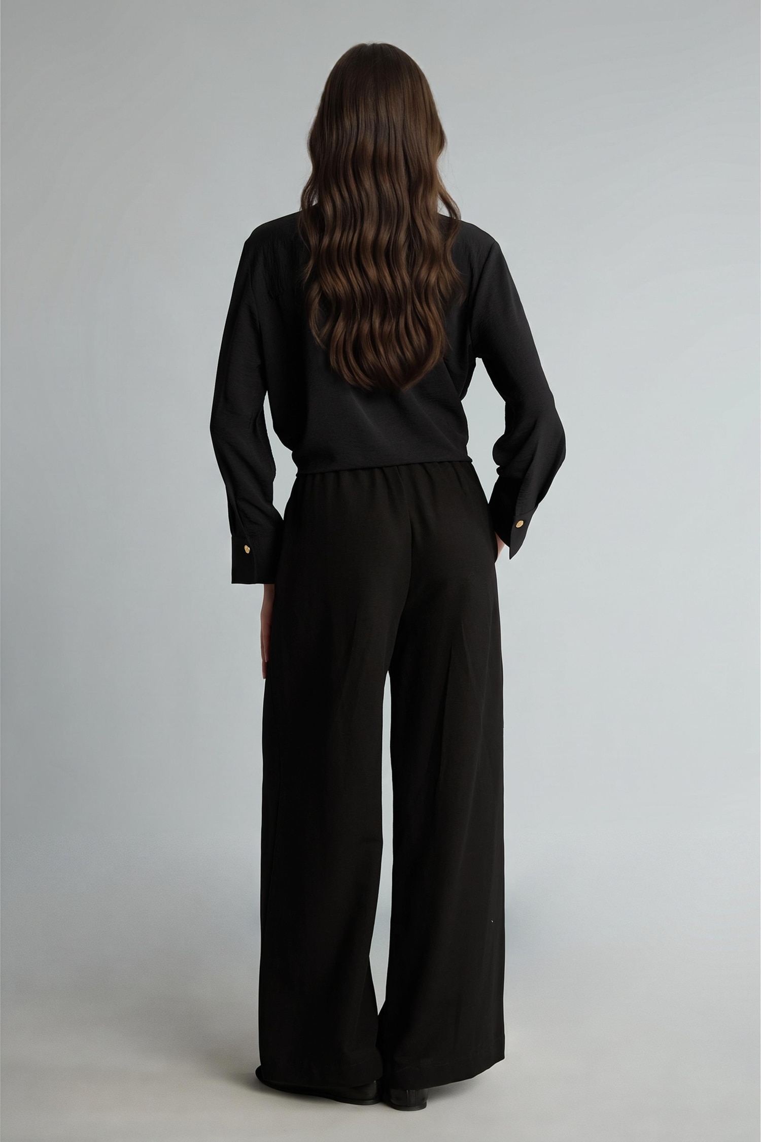 DeFacto Wide Leg Keten Karışımlı Pantolon görsel 4