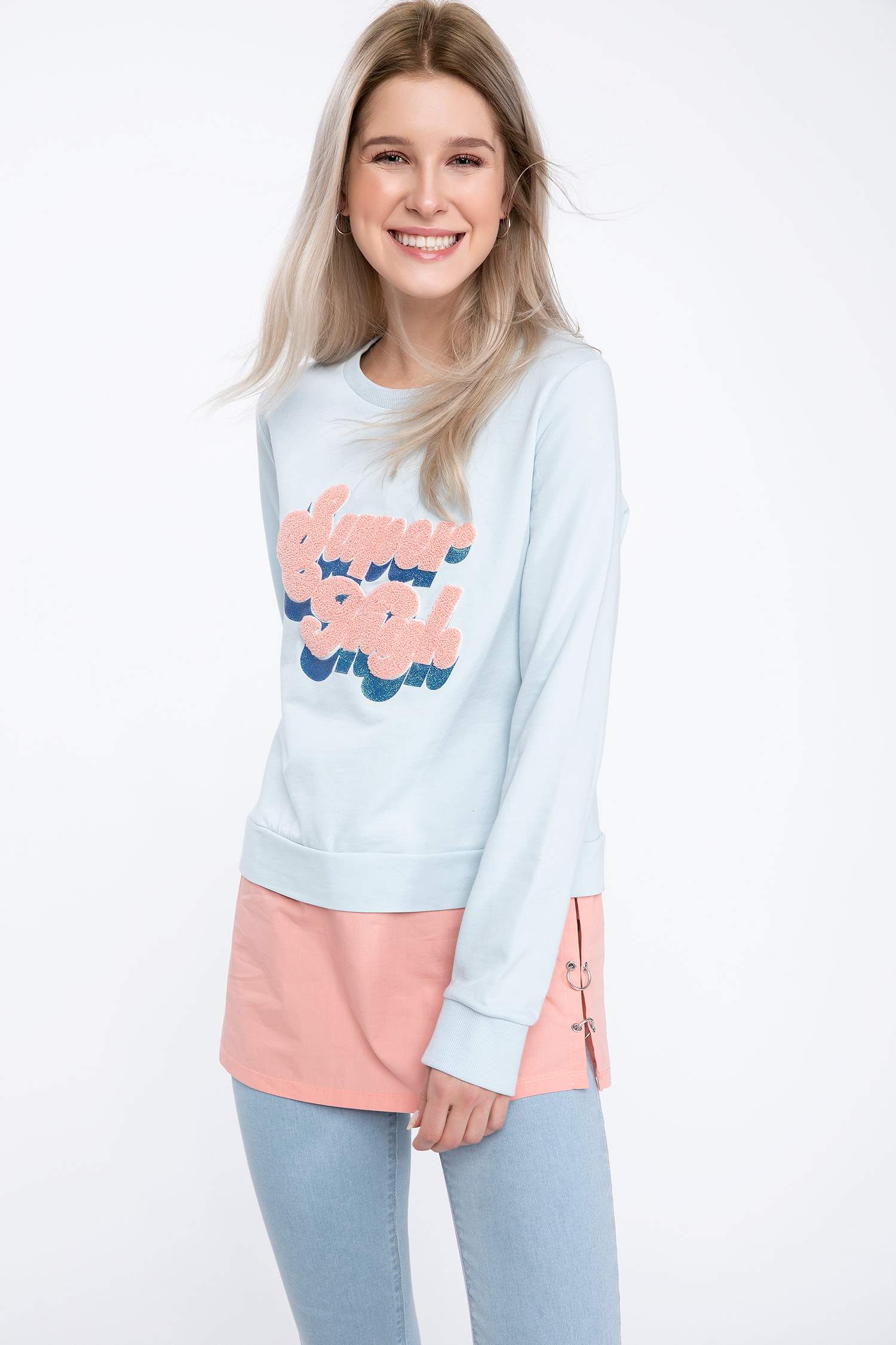 Defacto Baskılı Sweatshirt. 1