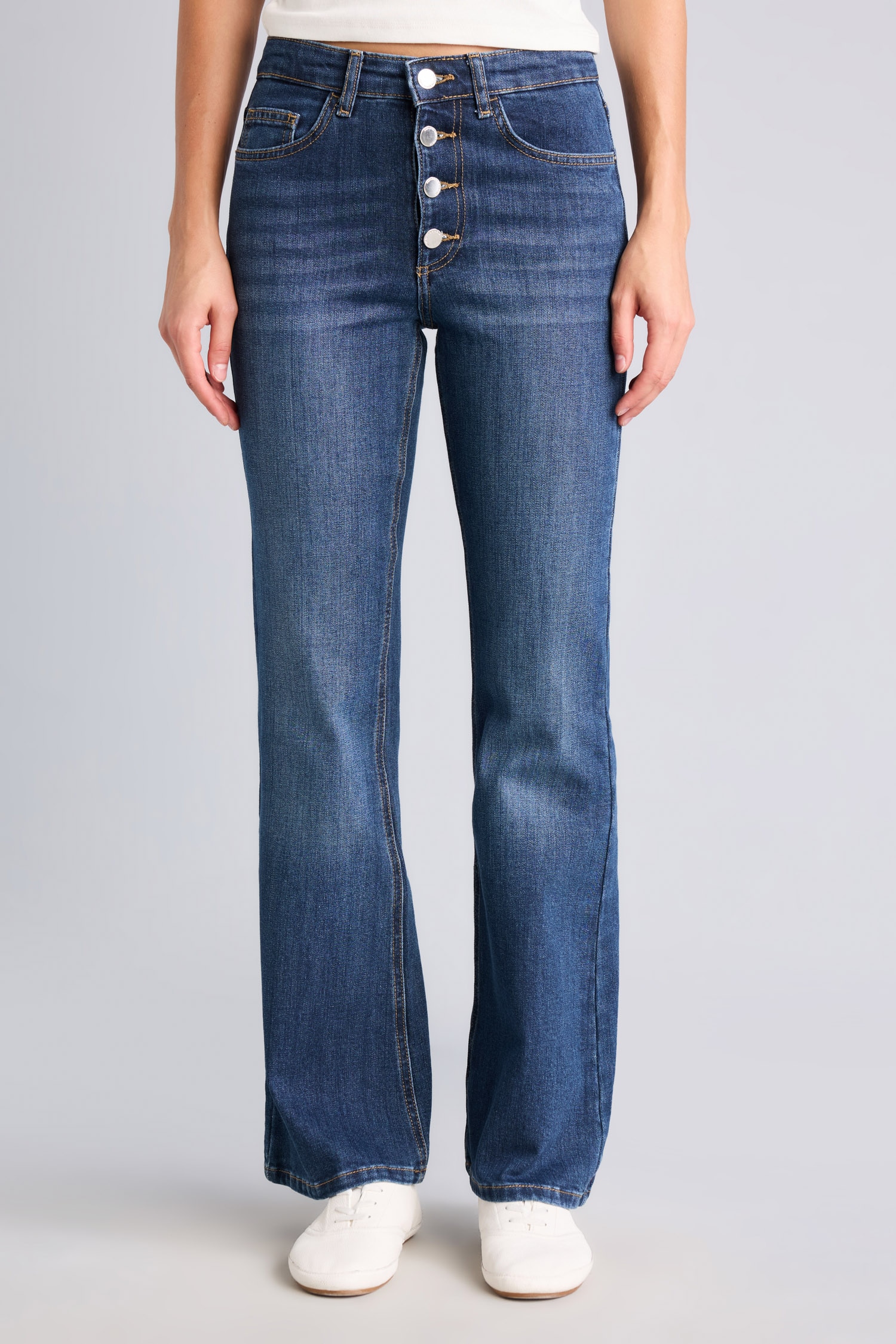DeFacto Mıa Düğmeli Flare Fit Jean Pantolon görsel 3