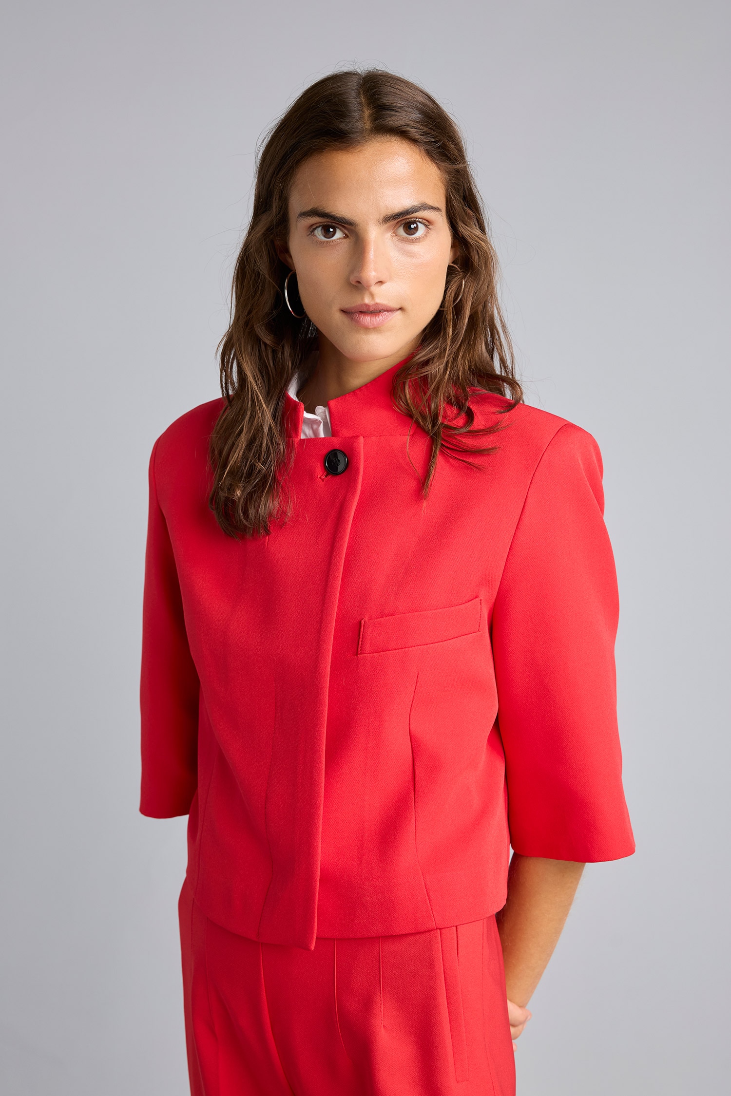 DeFacto Cropped Fit Dik Yaka Ceket görsel 5