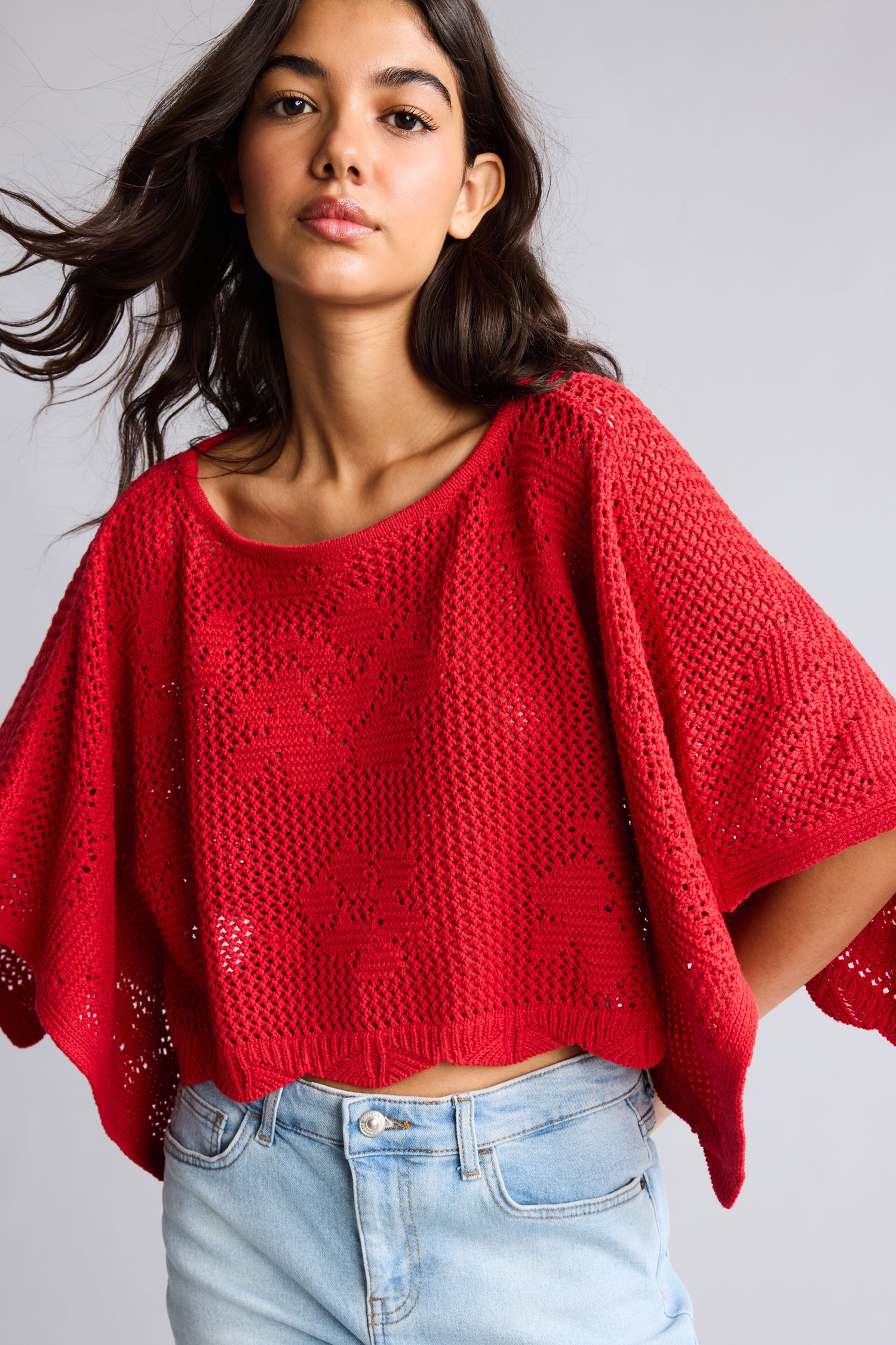 DeFacto Oversize Kayık Yaka Panço