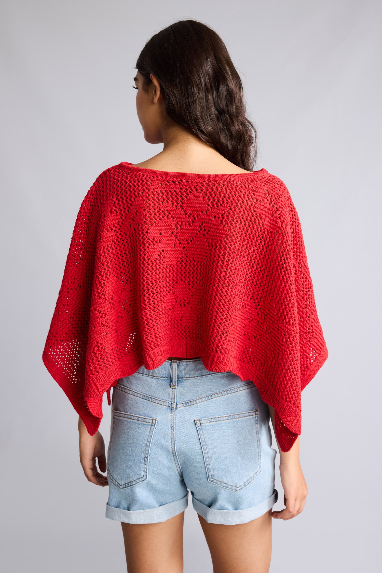 DeFacto Oversize Kayık Yaka Panço görsel 5