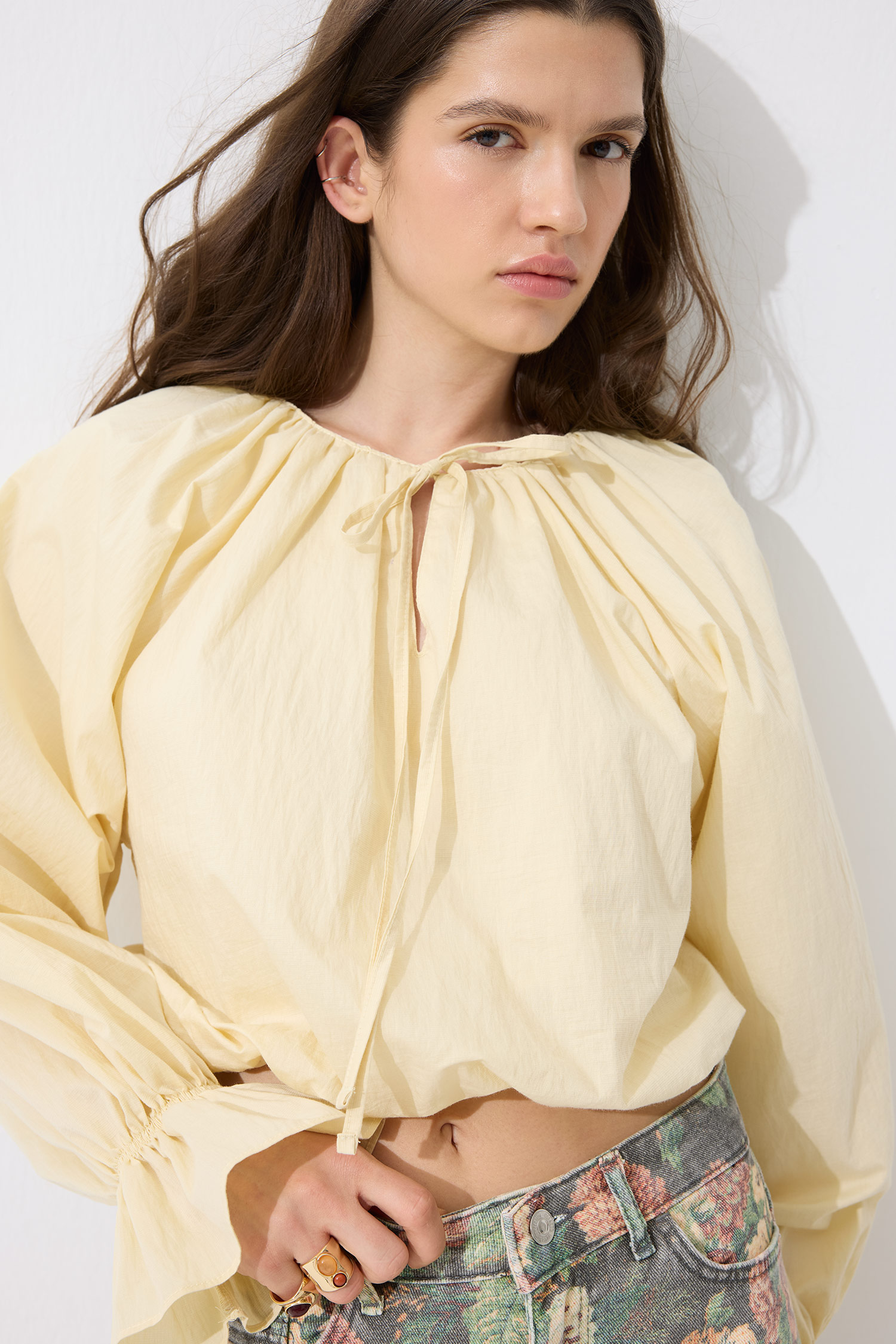 DeFacto Crop Poplin Basic Bluz görsel 4