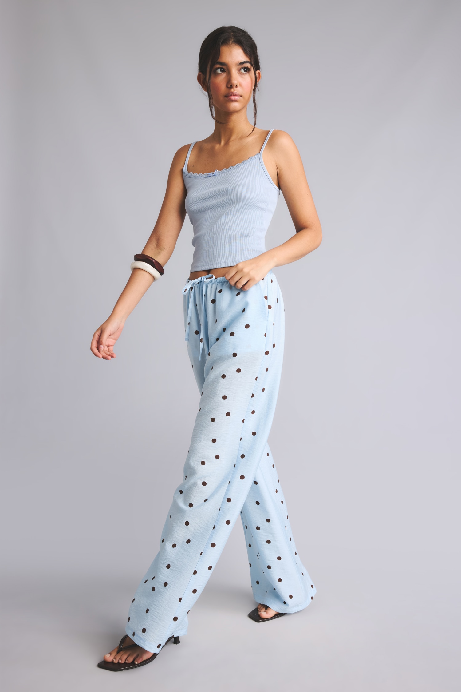 DeFacto Wide Leg Puantiyeli Pantolon