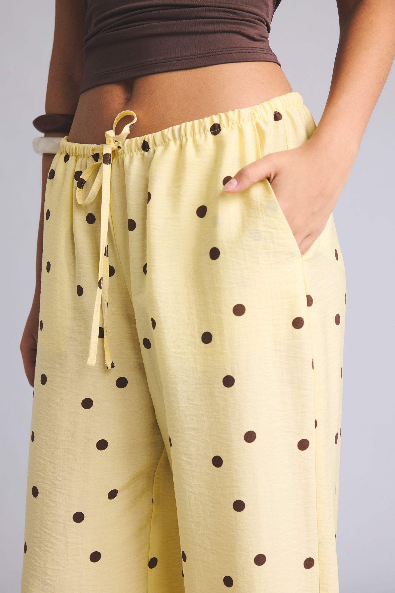 DeFacto Wide Leg Puantiyeli Pantolon görsel 4