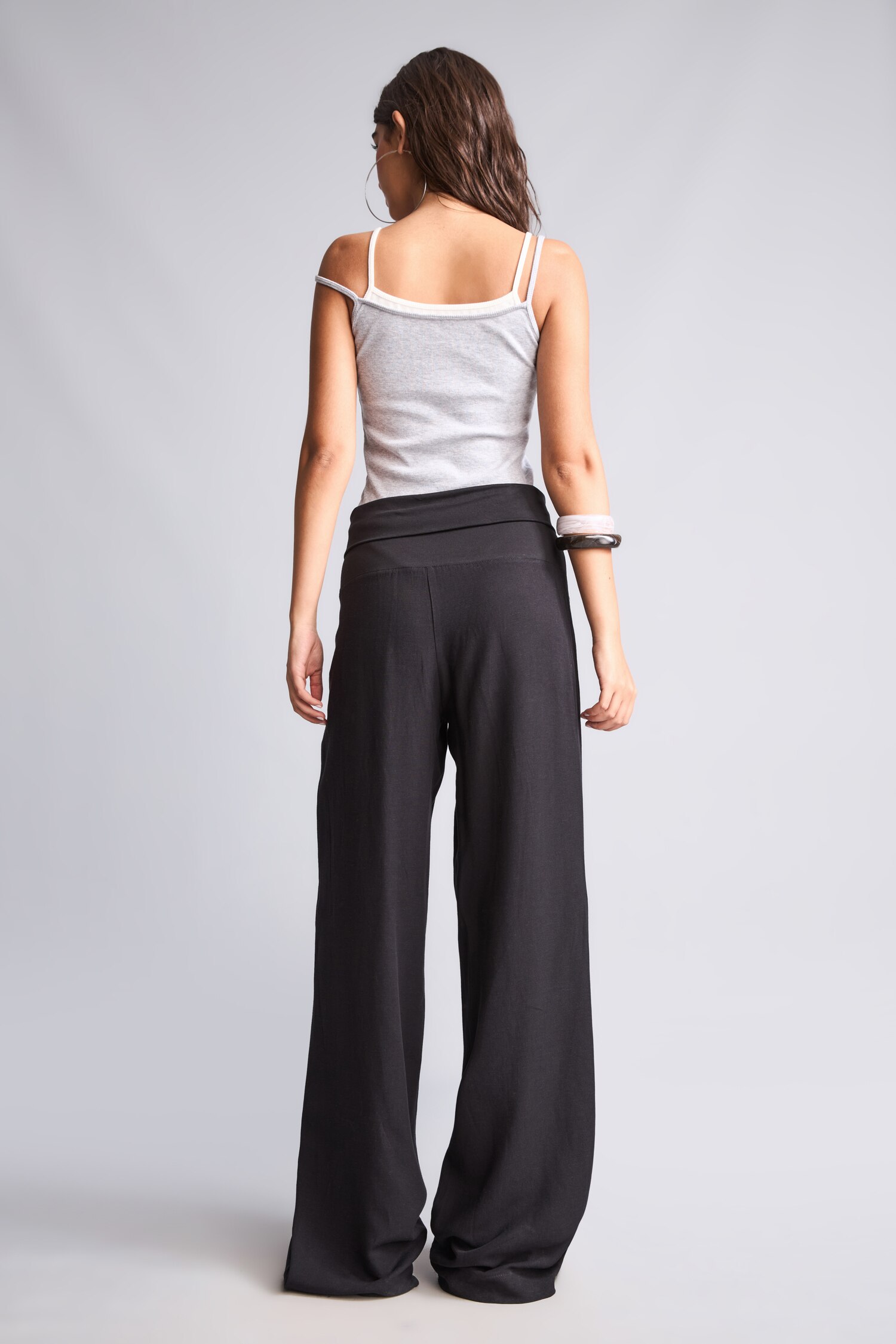 DeFacto Wide Leg Keten Karışımlı Pantolon görsel 6