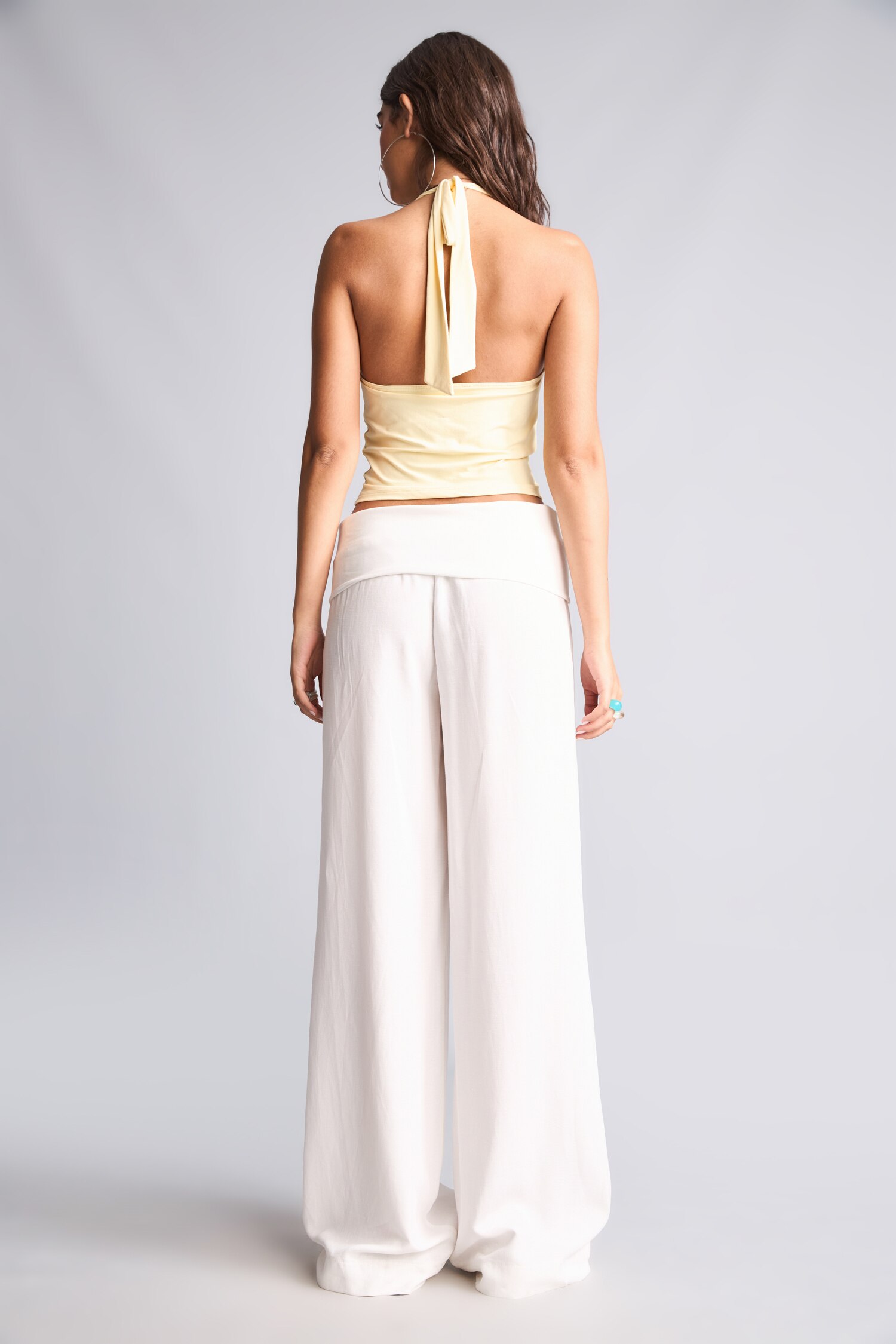DeFacto Wide Leg Keten Karışımlı Pantolon görsel 6