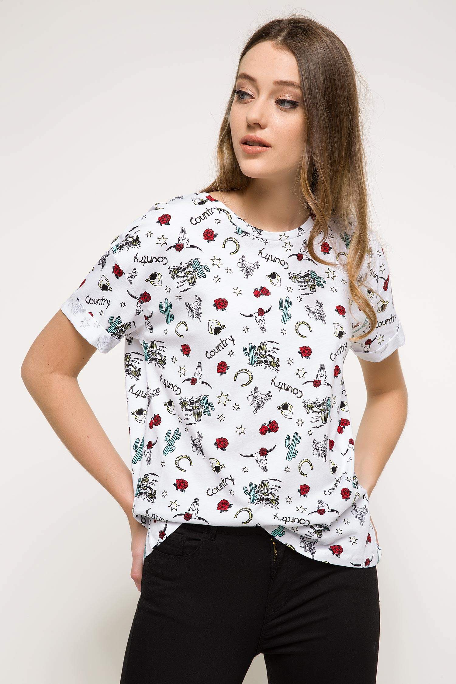 Defacto Baskılı T-shirt. 1