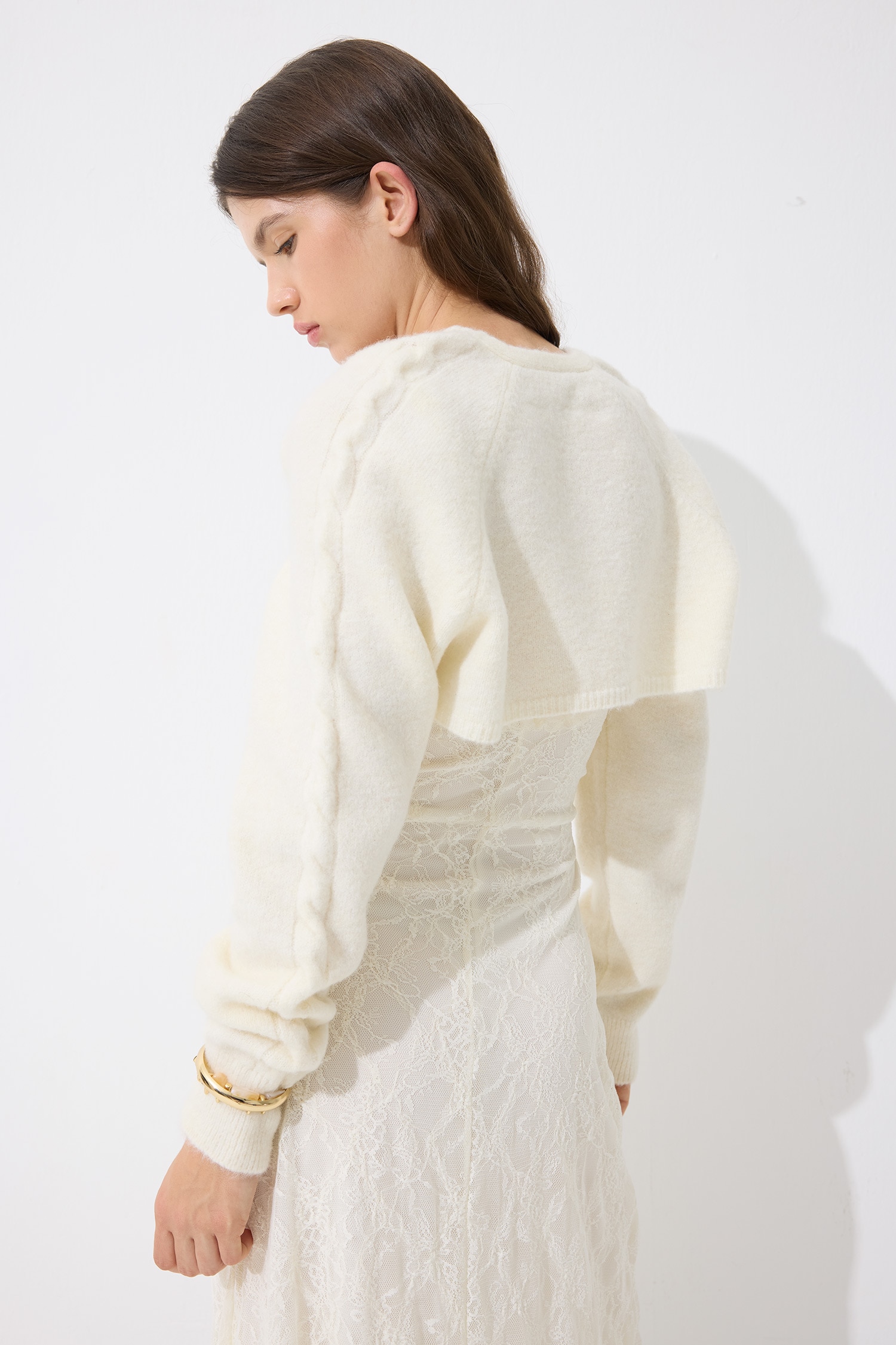 DeFacto Regular Fit Bağlamalı Crop Basic Hırka görsel 3
