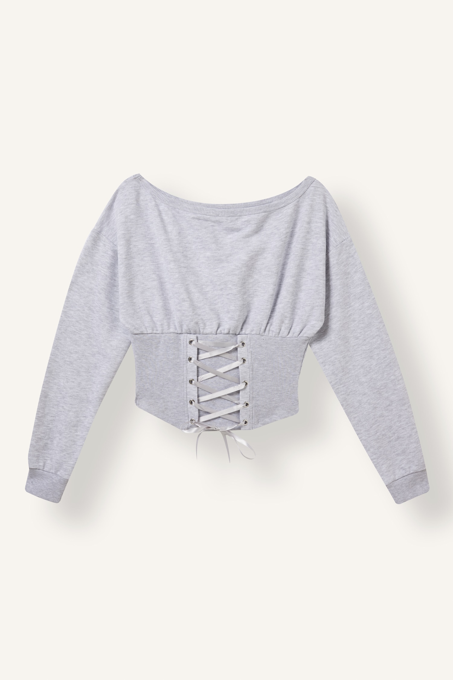 DeFacto Korse Detaylı Crop Basic Sweatshirt