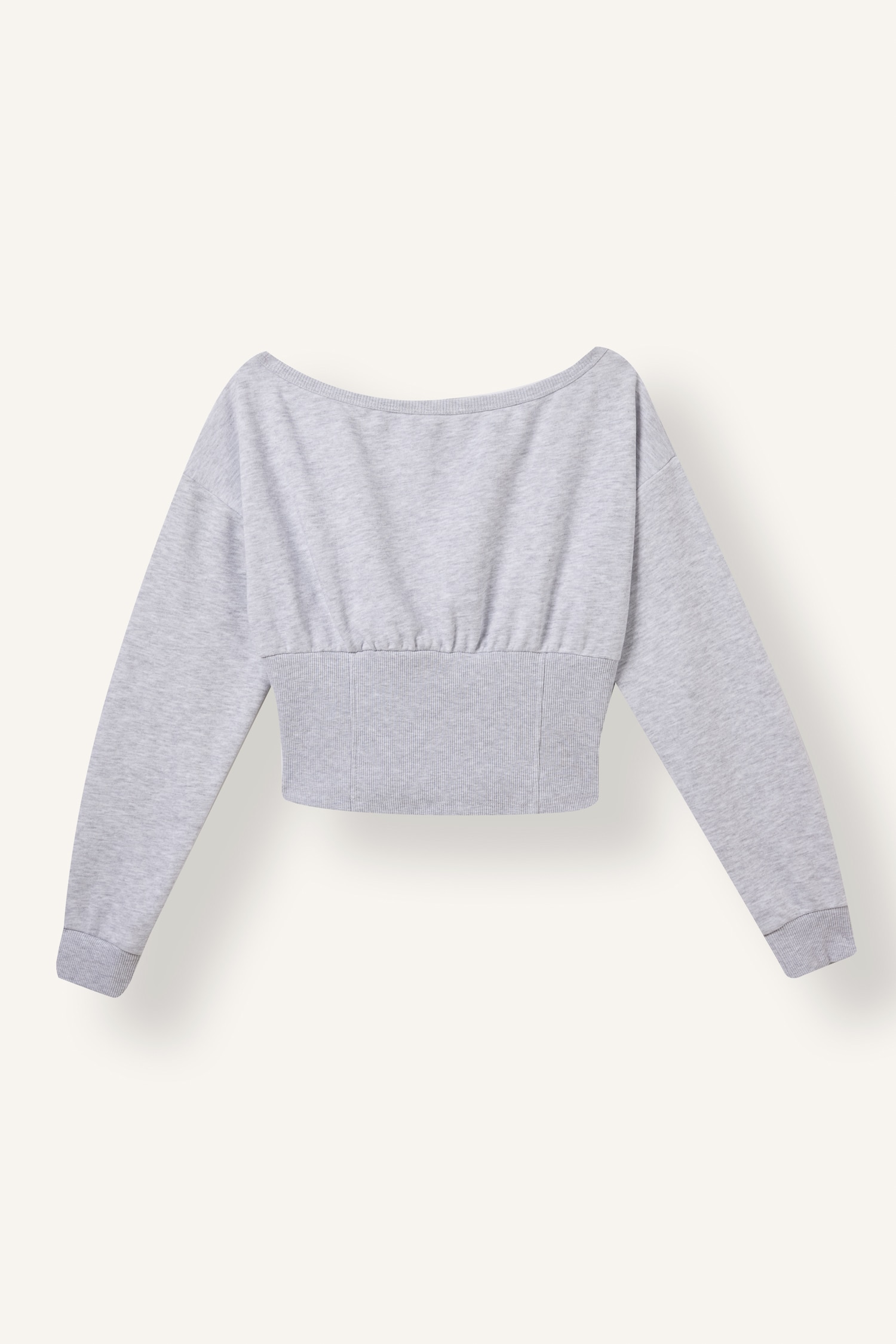 DeFacto Korse Detaylı Crop Basic Sweatshirt görsel 2