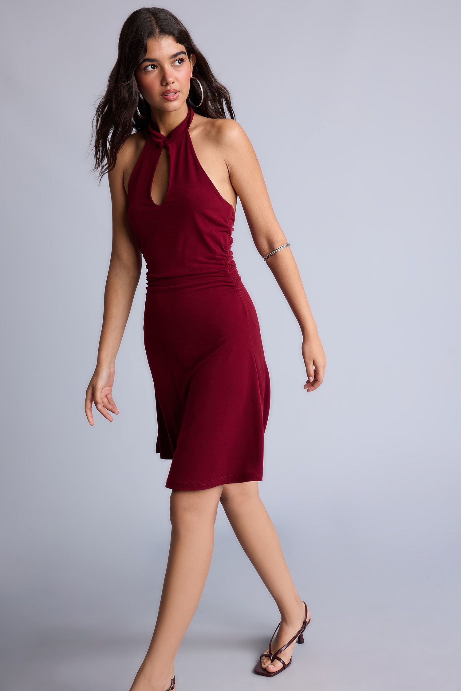 DeFacto Modern Fıt Halter Yaka Elbise