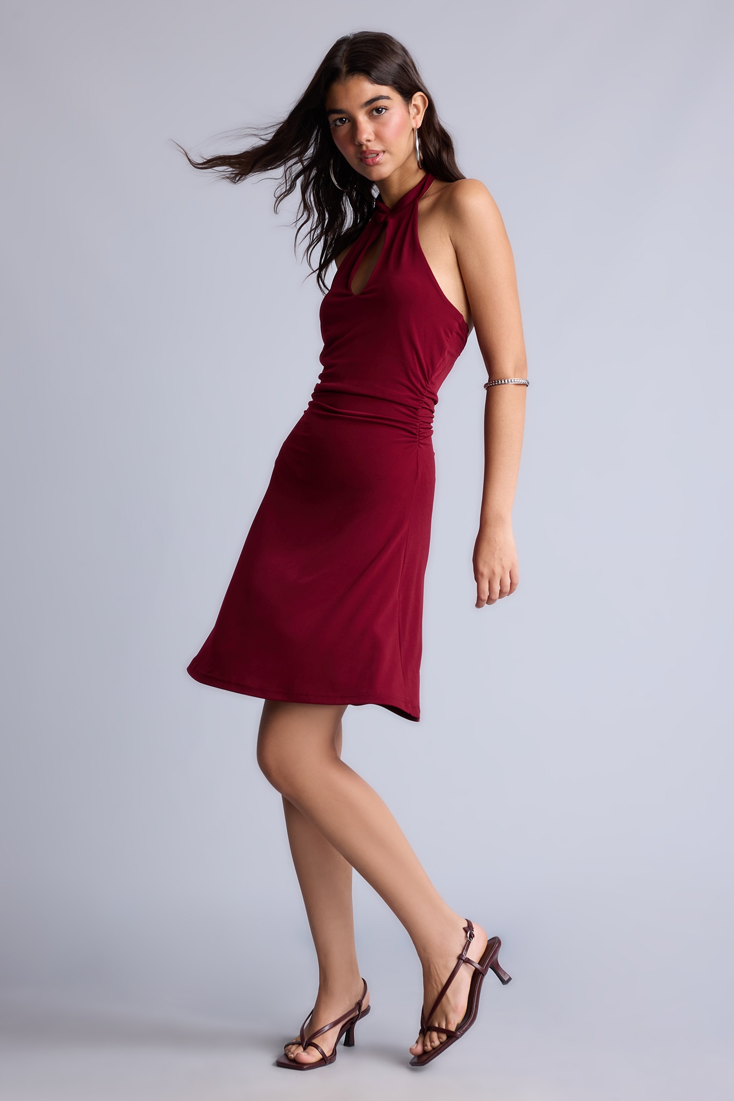DeFacto Modern Fıt Halter Yaka Elbise görsel 2