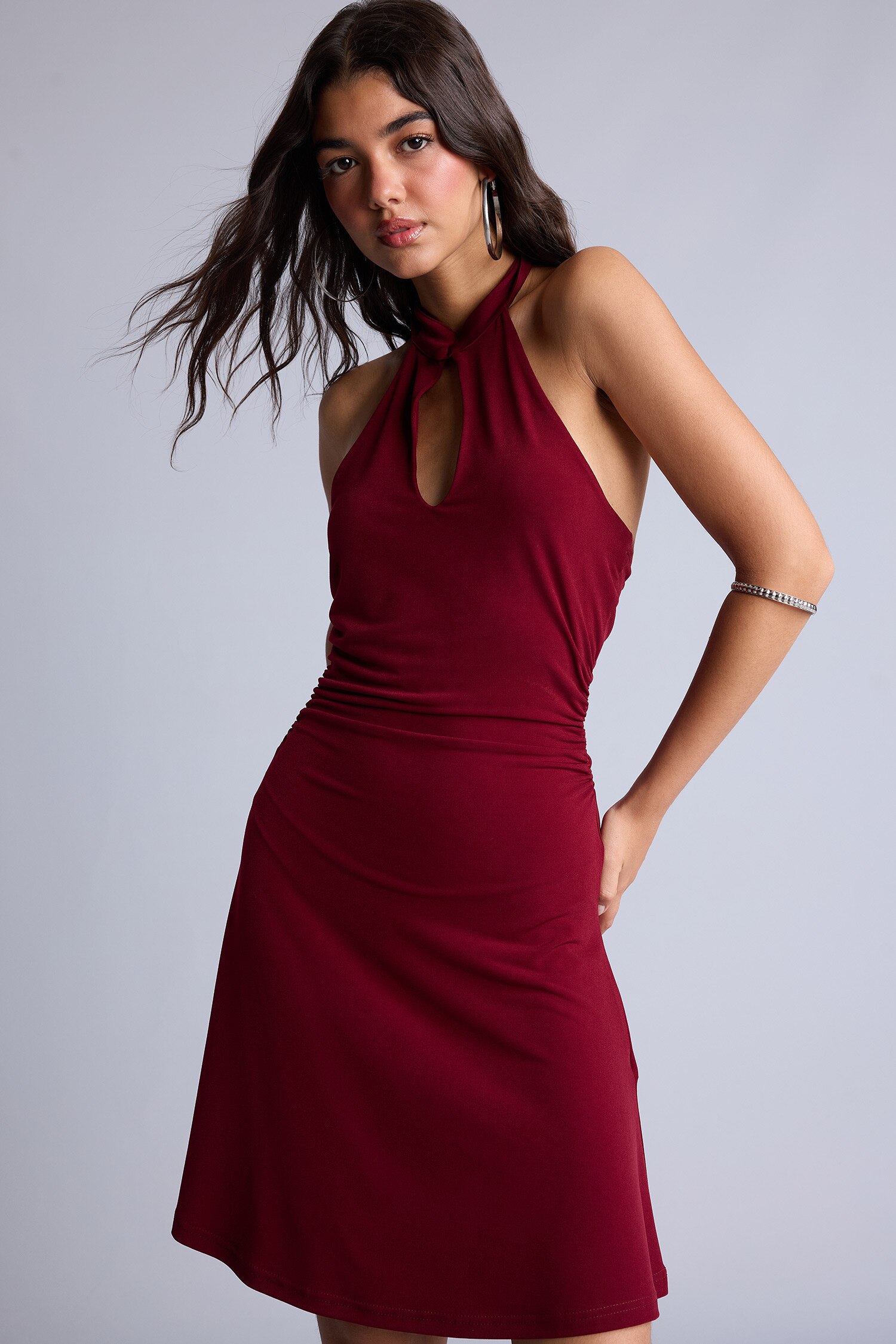 DeFacto Modern Fıt Halter Yaka Elbise görsel 3
