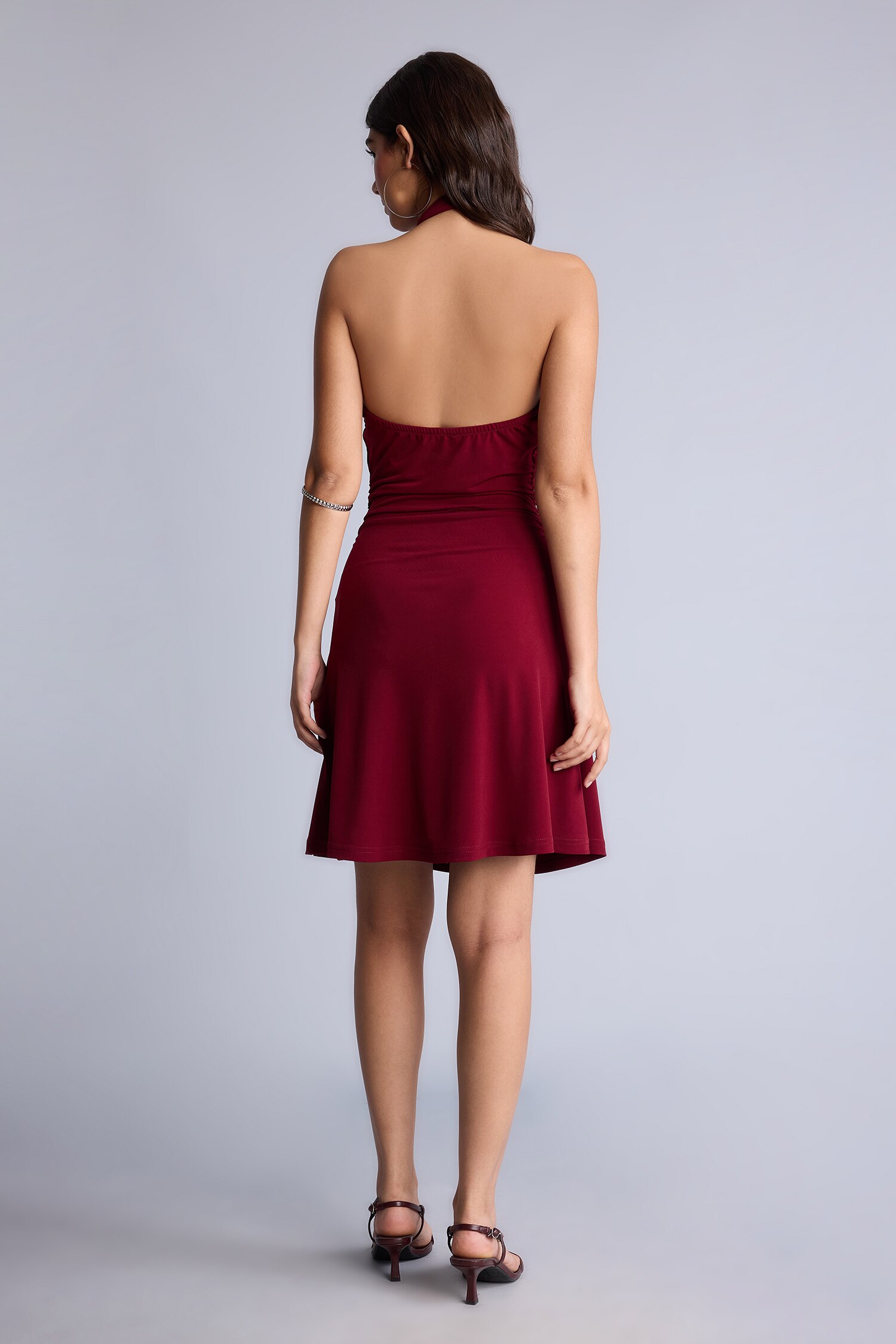DeFacto Modern Fıt Halter Yaka Elbise görsel 5