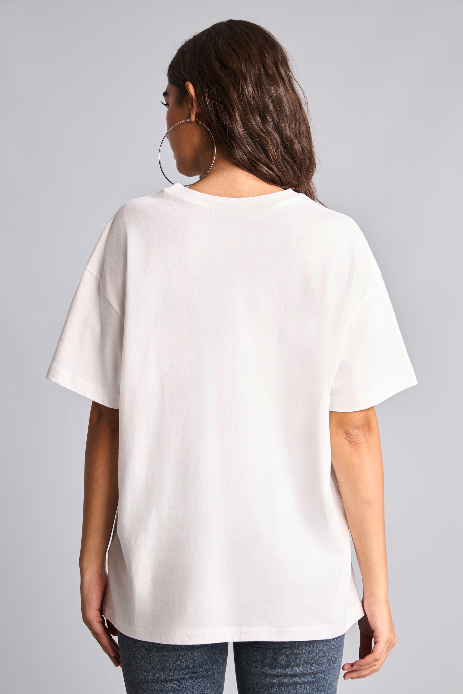 DeFacto %100 Pamuk Oversize Baskılı Tişört görsel 6
