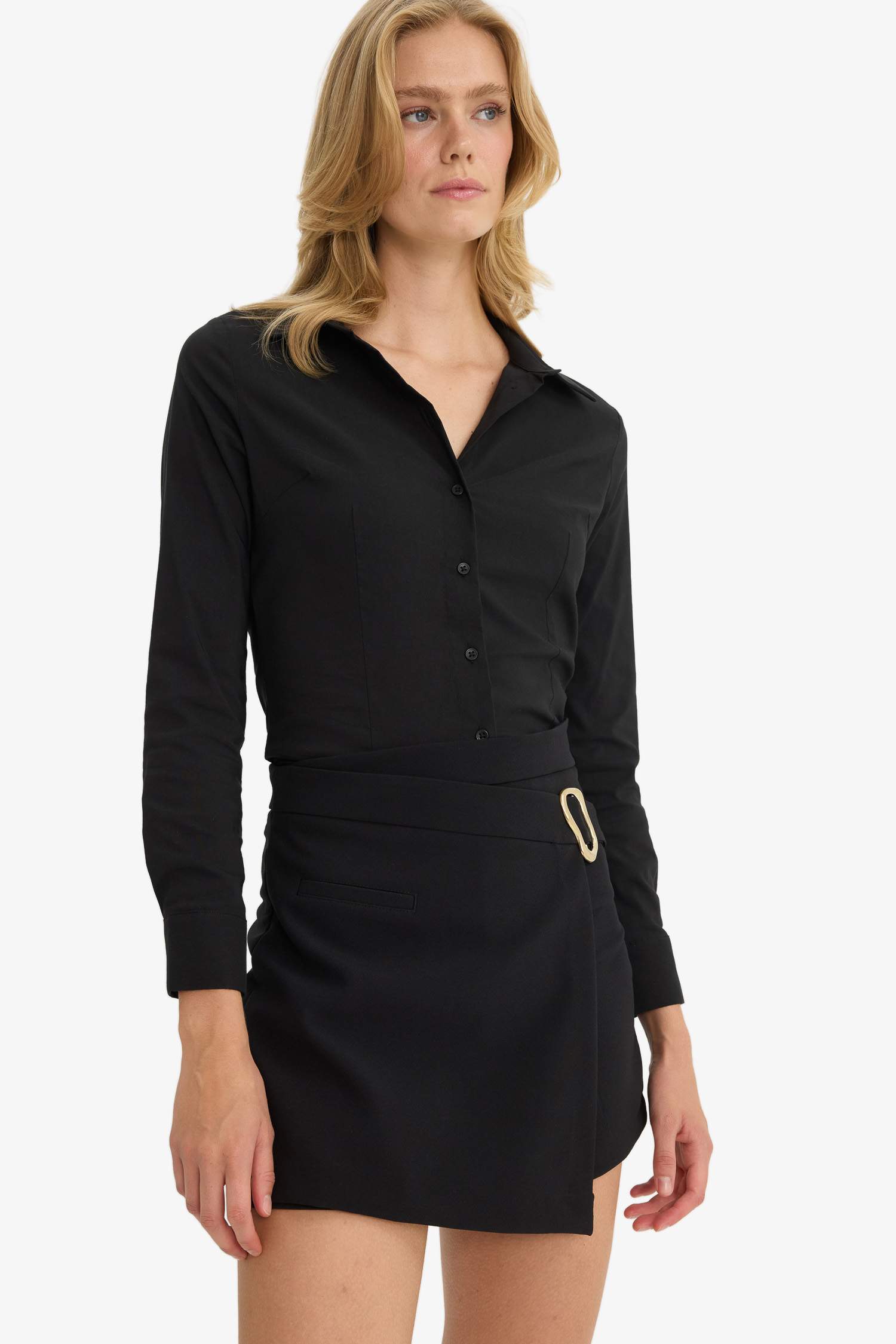 Chemise en bengaline à manches longues Coupe régulière