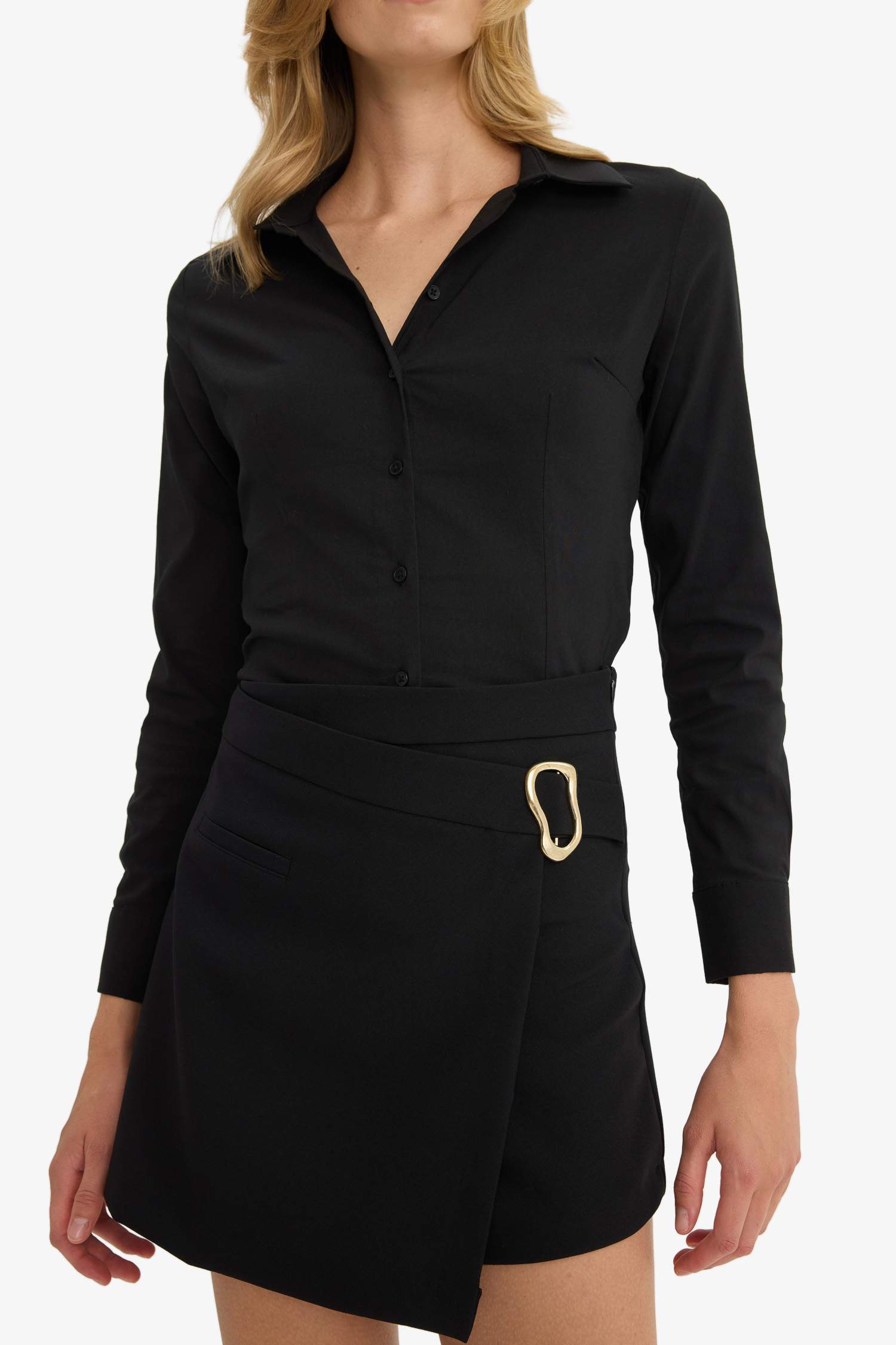 Chemise en bengaline à manches longues Coupe régulière