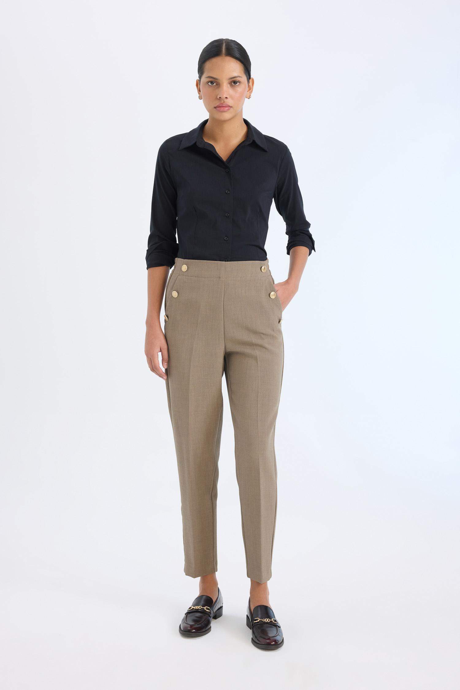 قميص ردن طويل مخصر بياقة قميص