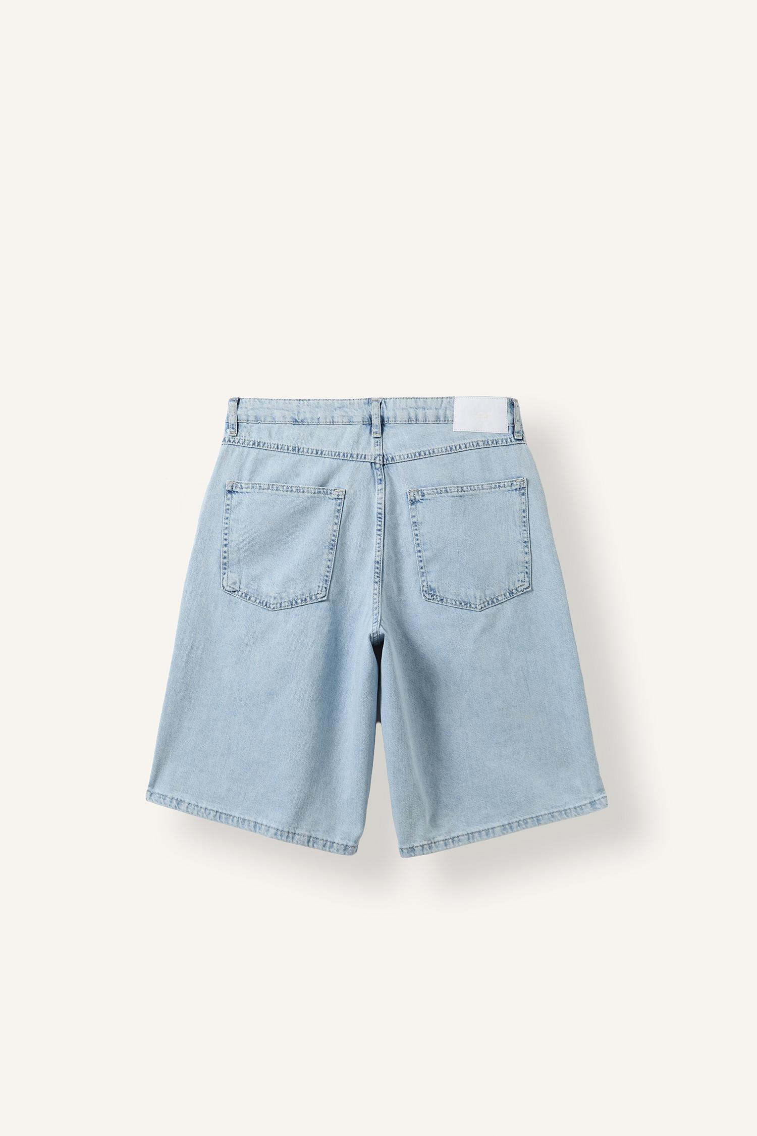 DeFacto %100 Pamuk Baggy Fit Jean Bermuda Şort görsel 8