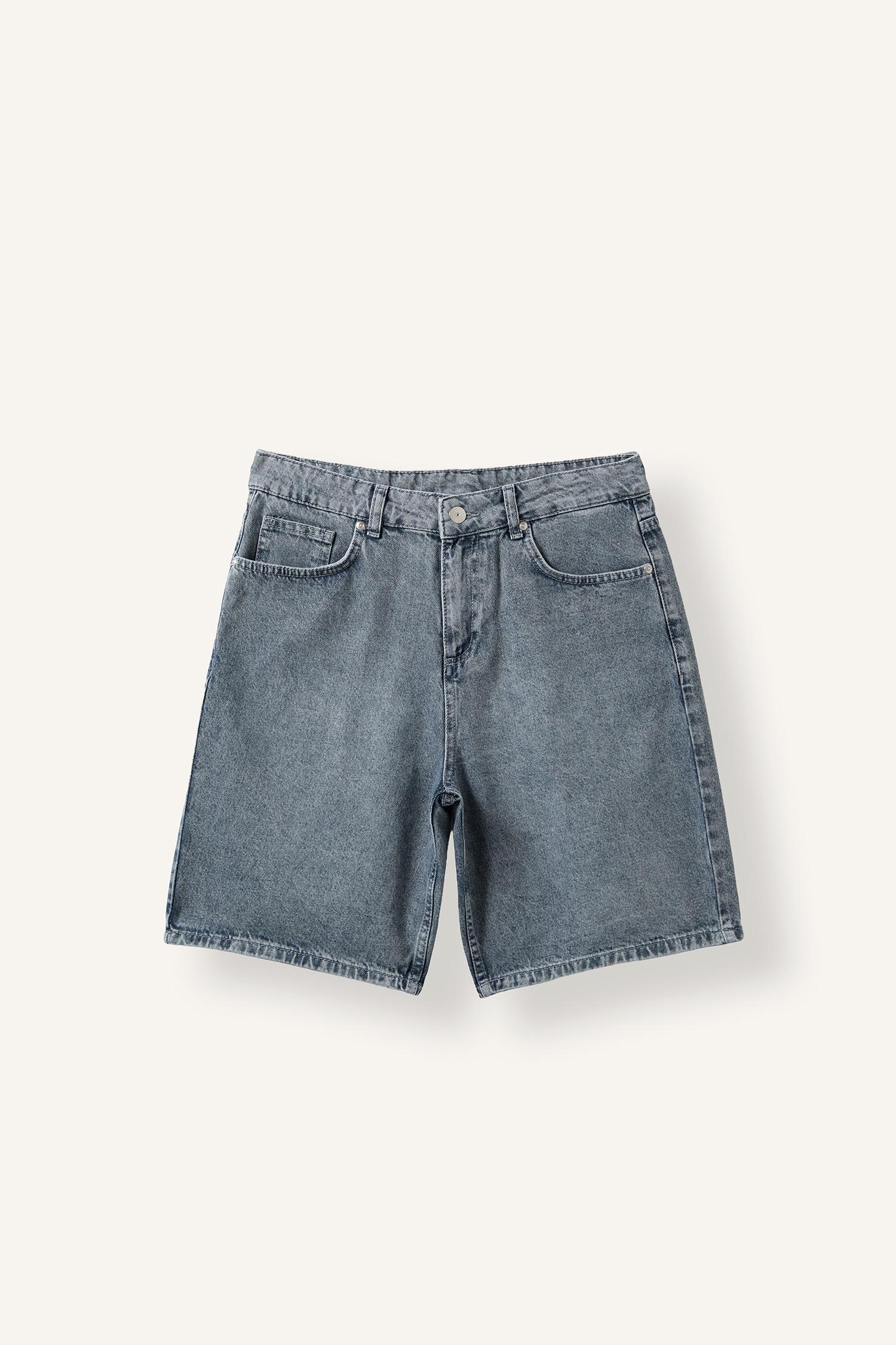 DeFacto Straight Fit Denim Bermuda görsel 6
