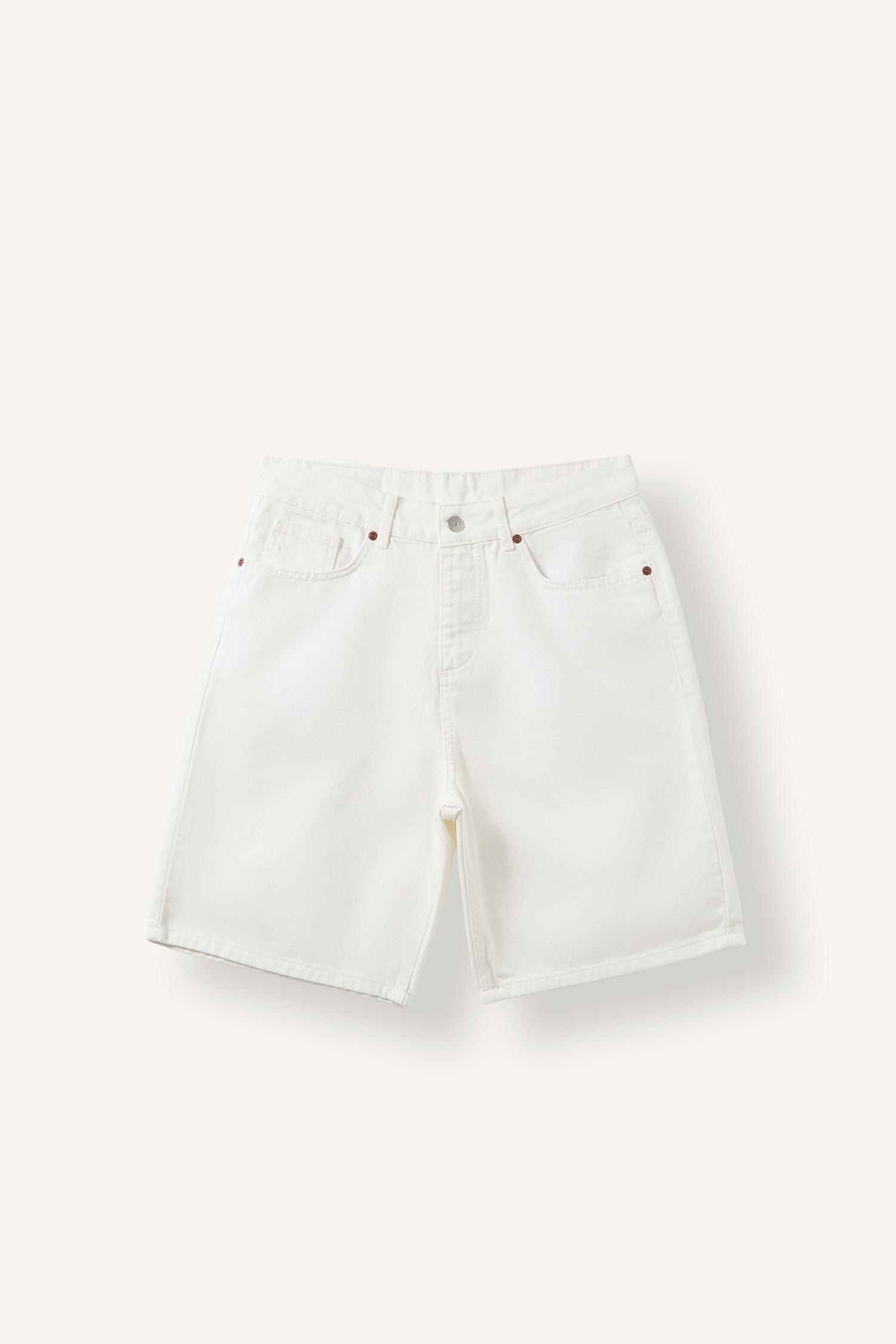 DeFacto %100 Pamuk Straıght Fit Denim Şort görsel 7
