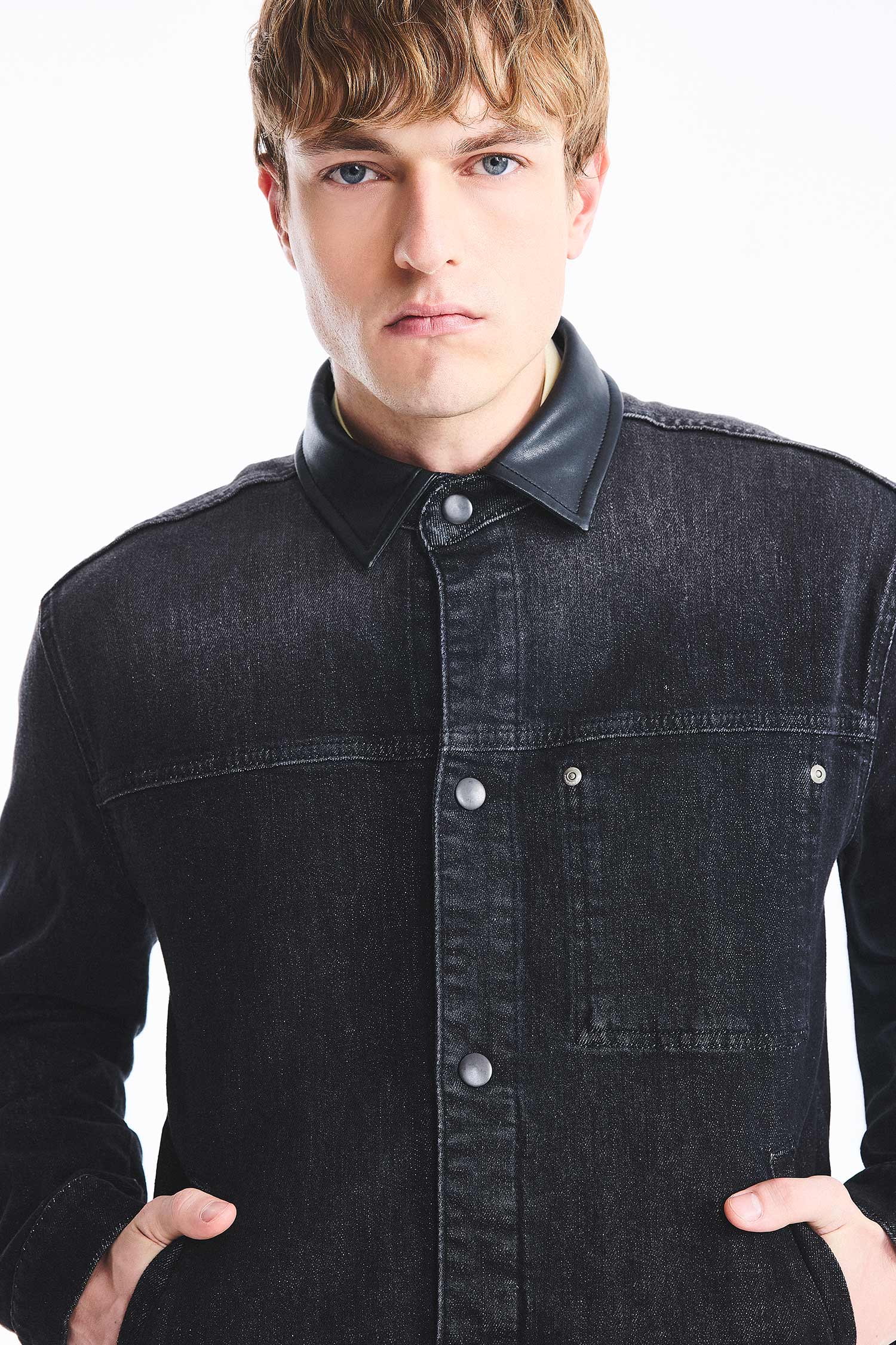DeFacto Regular Fit Düğmeli Uzun Kollu Jean Ceket görsel 4