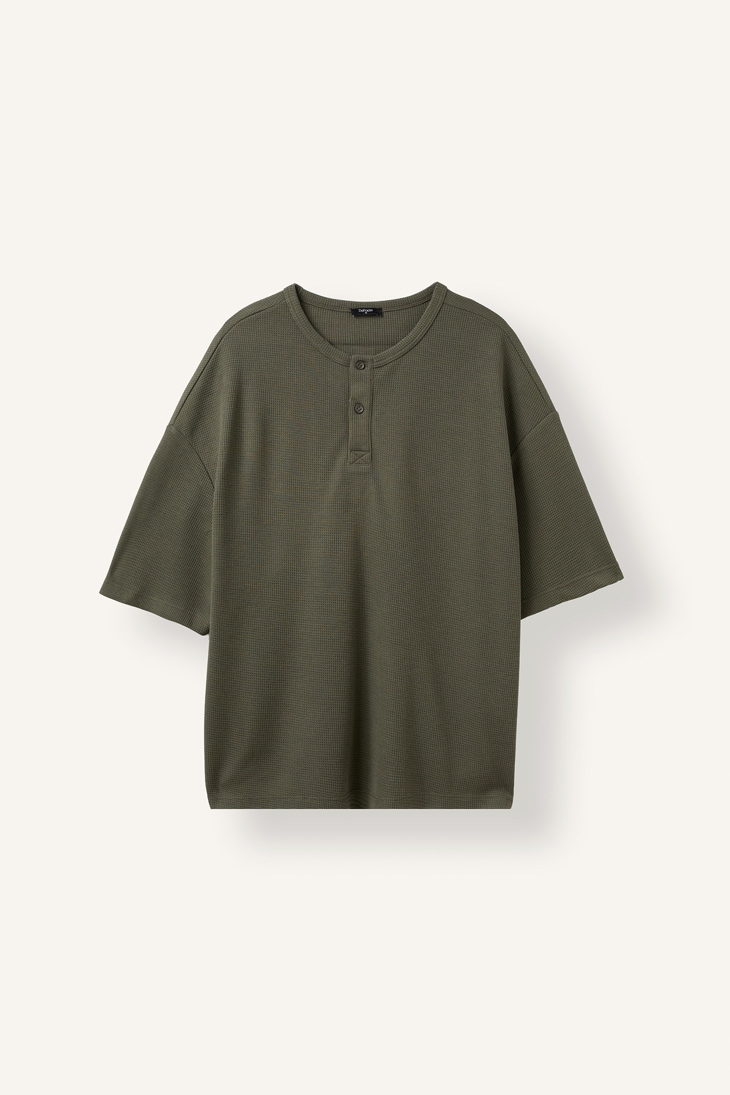 DeFacto Slim Fit Henley Yaka Basic Tişört