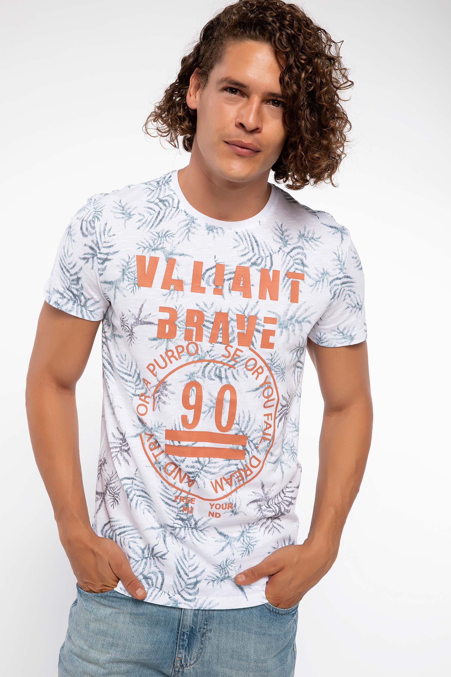 Defacto Floral Desenli T-shirt. 1