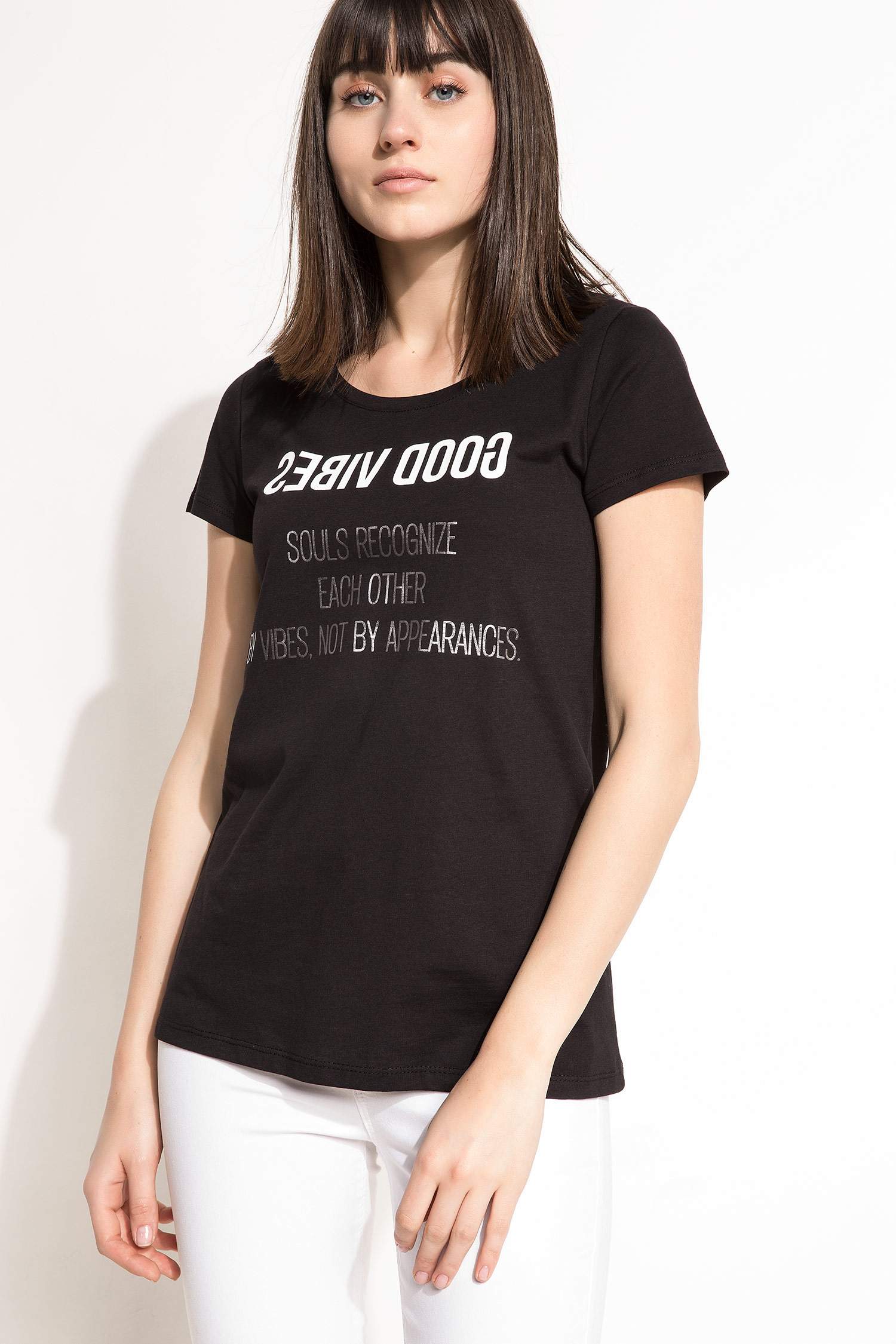 Defacto Baskılı T-shirt. 1